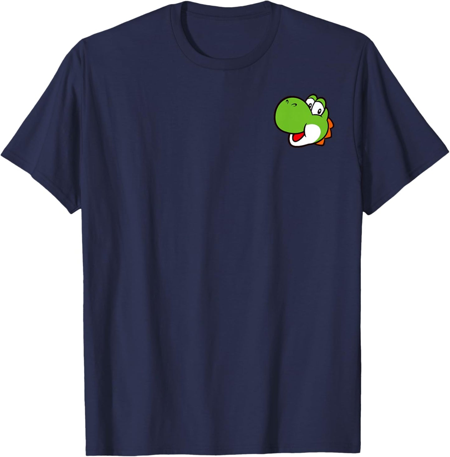 Super Mario Bros Yoshi Left Chest Portrait T-Shirt - T-Shirt | Navy