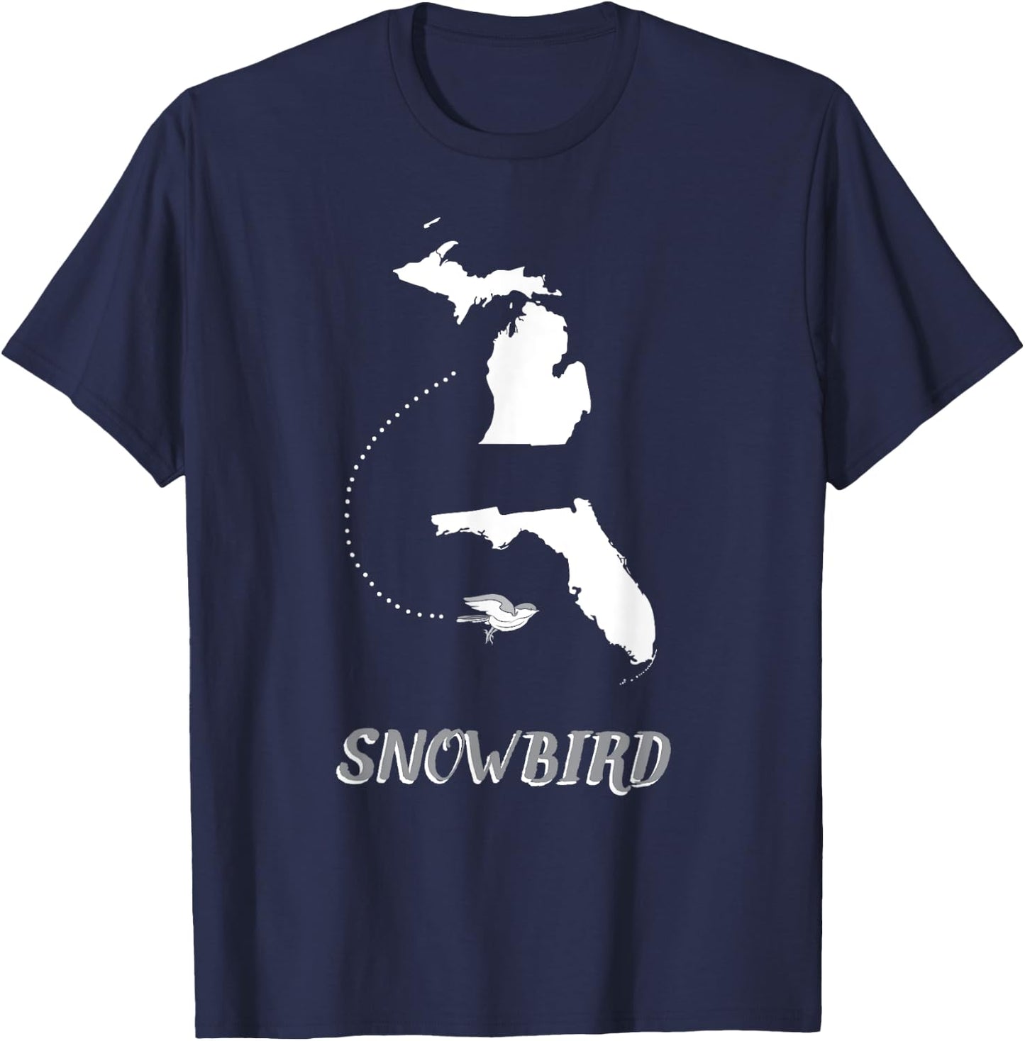 Michigan Florida Snow Bird Gift - MI Summer FL Winter Men Women Girls Kids T-Shirt - T-Shirt | Navy