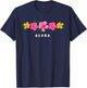 Aloha Hibiscus Flowers Hawaiian Islands Hawaii Surfer T-Shirt - T-Shirt | Navy