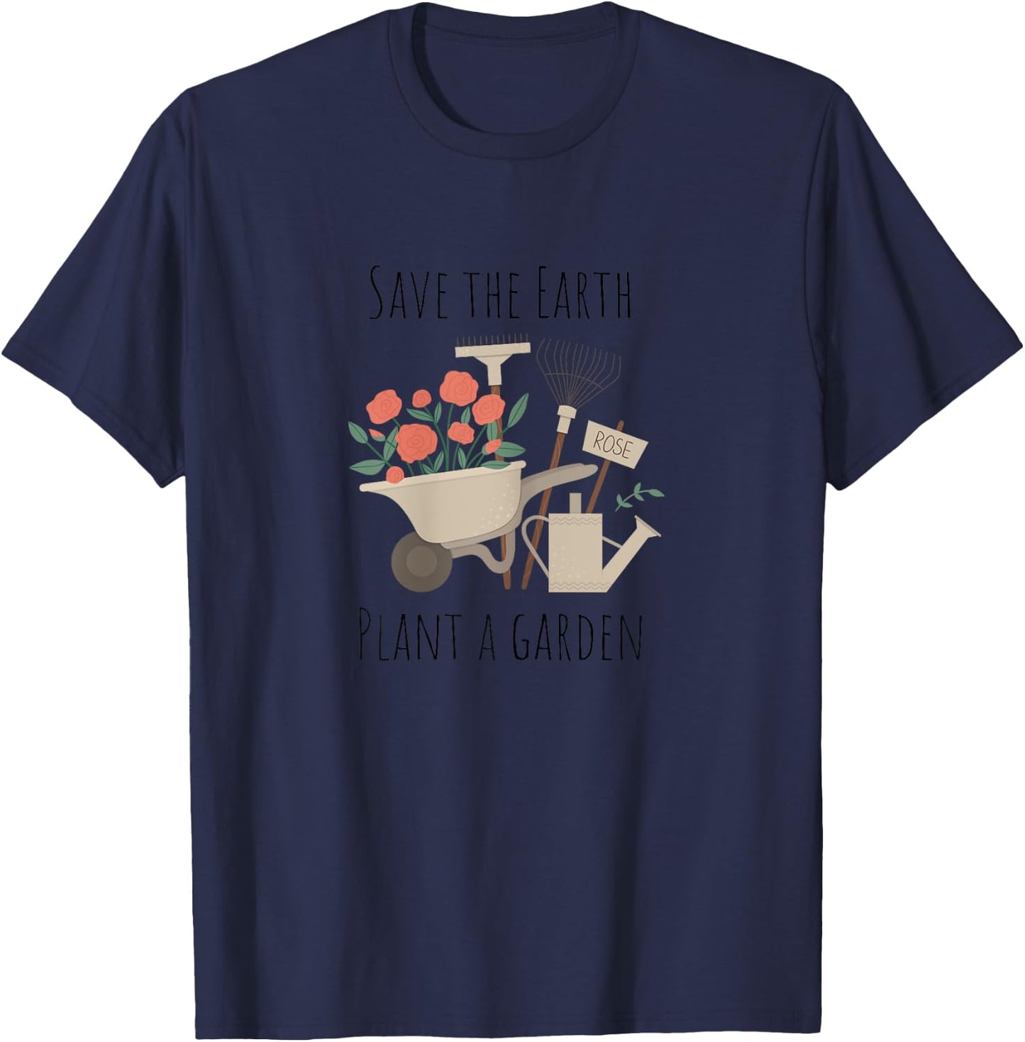 Earth Day Save The Earth Gardening T-Shirt - T-Shirt | Navy