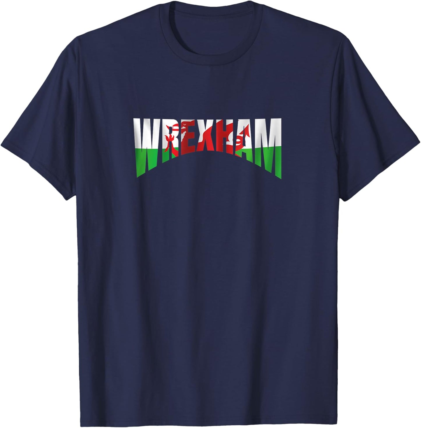 Wrexham Apparel Merchandise Wales Flag Welsh Dragon T-Shirt - T-Shirt | Navy