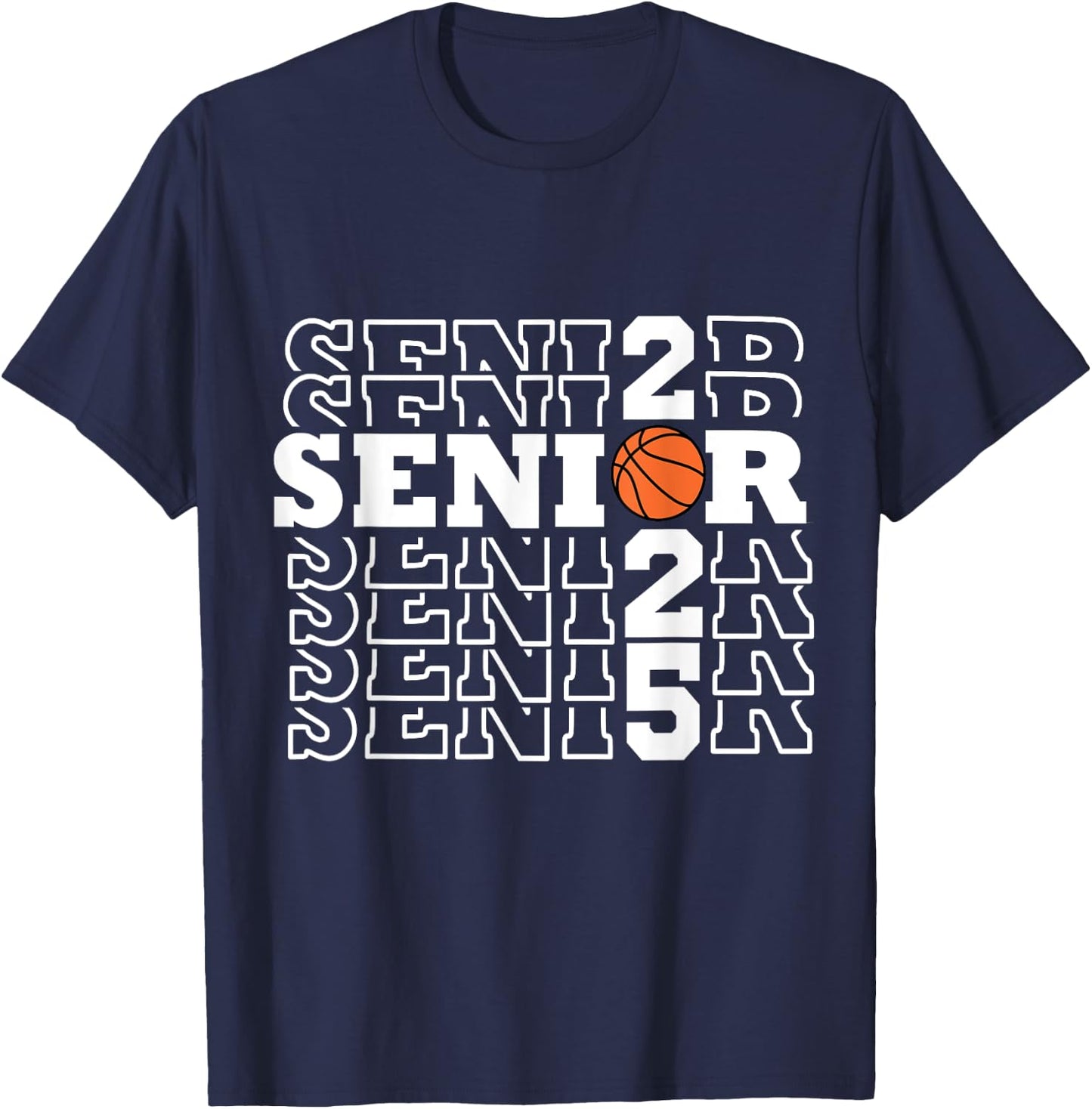 Senior 2025 basketball team class of 25 boys girls T-Shirt - T-Shirt | Navy