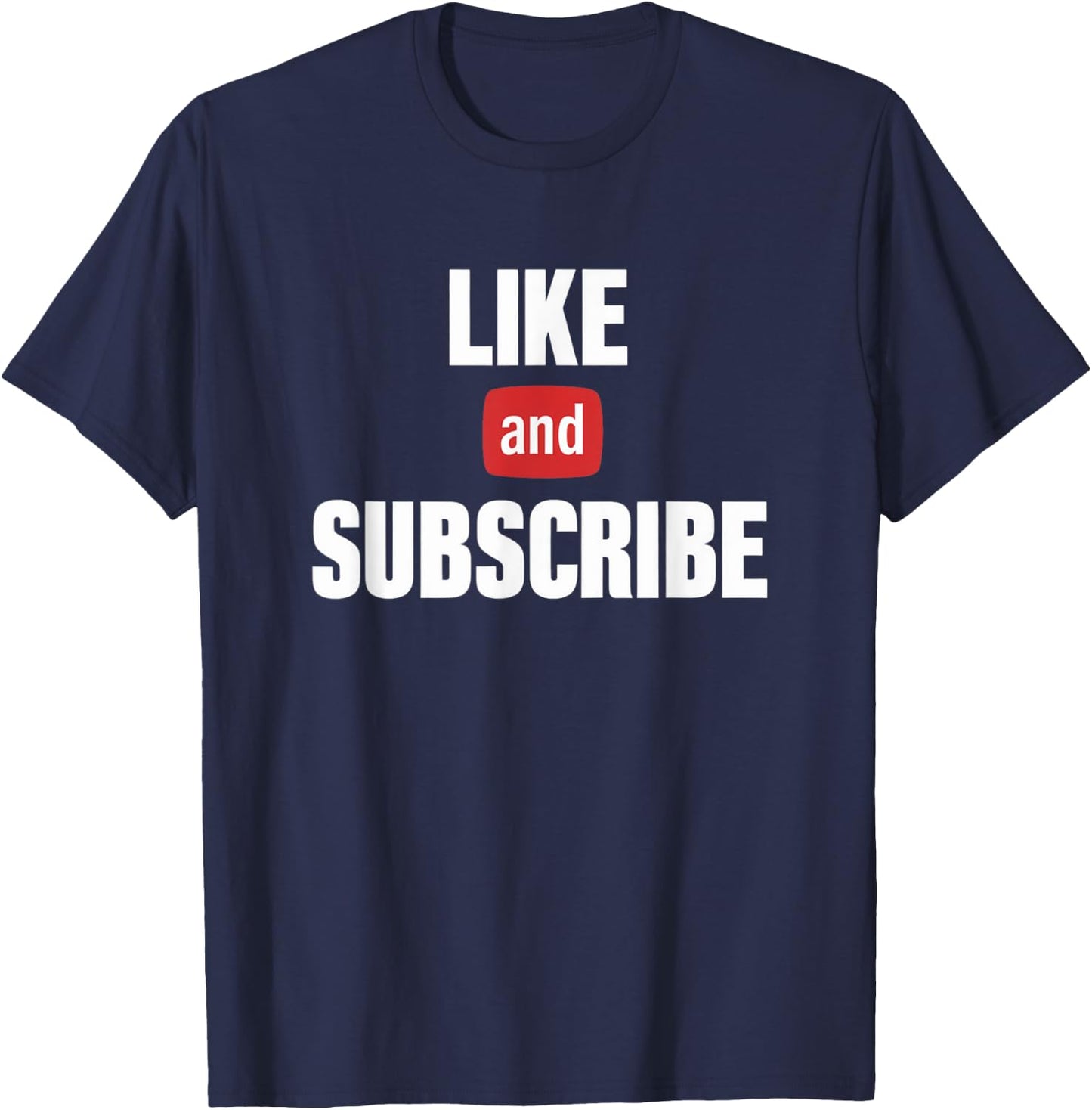 Like and subscribe text T-Shirt - T-Shirt | Navy