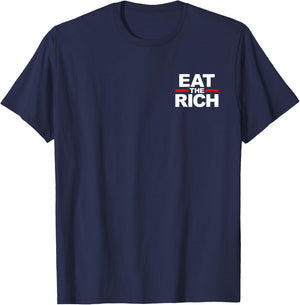 FUN SOCIALISM MARXISM EAT THE RICH - Black, -Adults, Short Sleeve, , Size: Small T-Shirt - T-Shirt | Navy