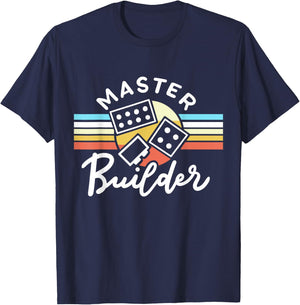 Retro Vintage Master Builder Building Blocks Men Women Kids T-Shirt - T-Shirt | Navy