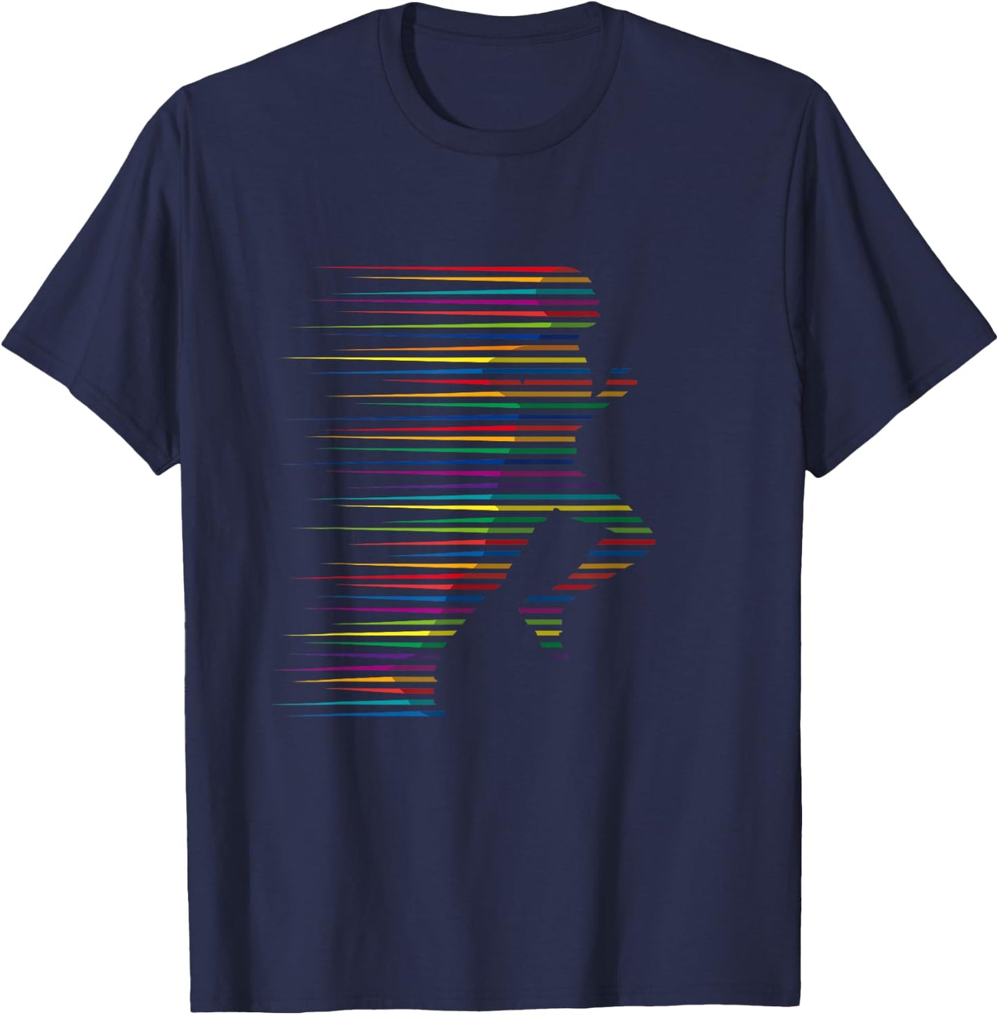 Running Jogging Gym Marathon Abstract Cool Art T-Shirt - T-Shirt | Navy