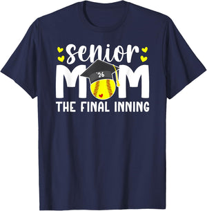 Softball Senior Mom 2026 The Final Inning T-Shirt - T-Shirt | Navy