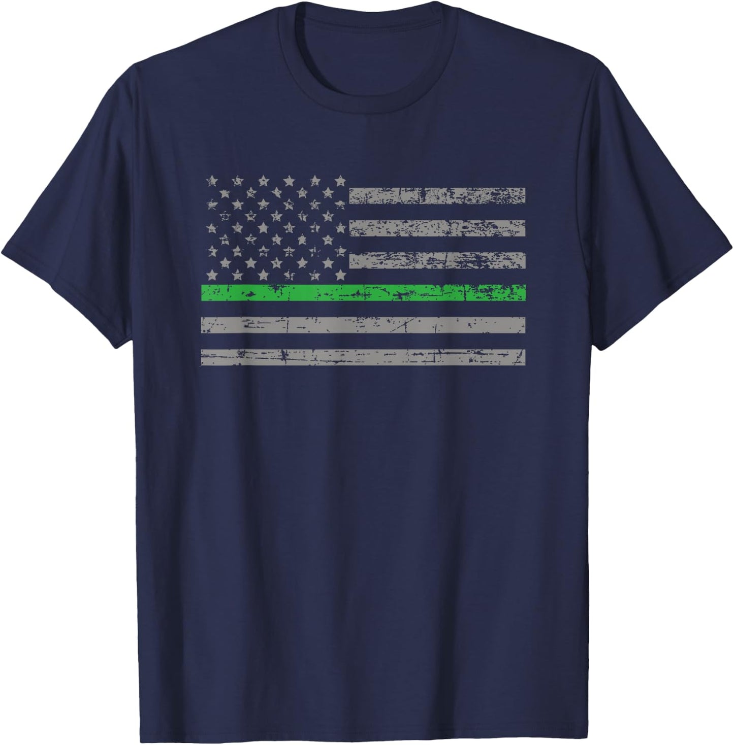 Conservation Officer Thin Green Line Flag Gift T-Shirt - T-Shirt | Navy