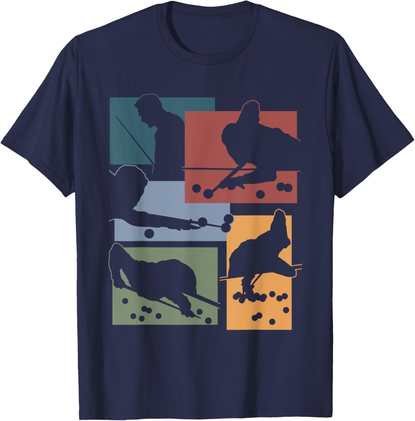 Funny Snooker Billiard Player Eight Ball Design Pool Player T-Shirt - T-Shirt | Navy