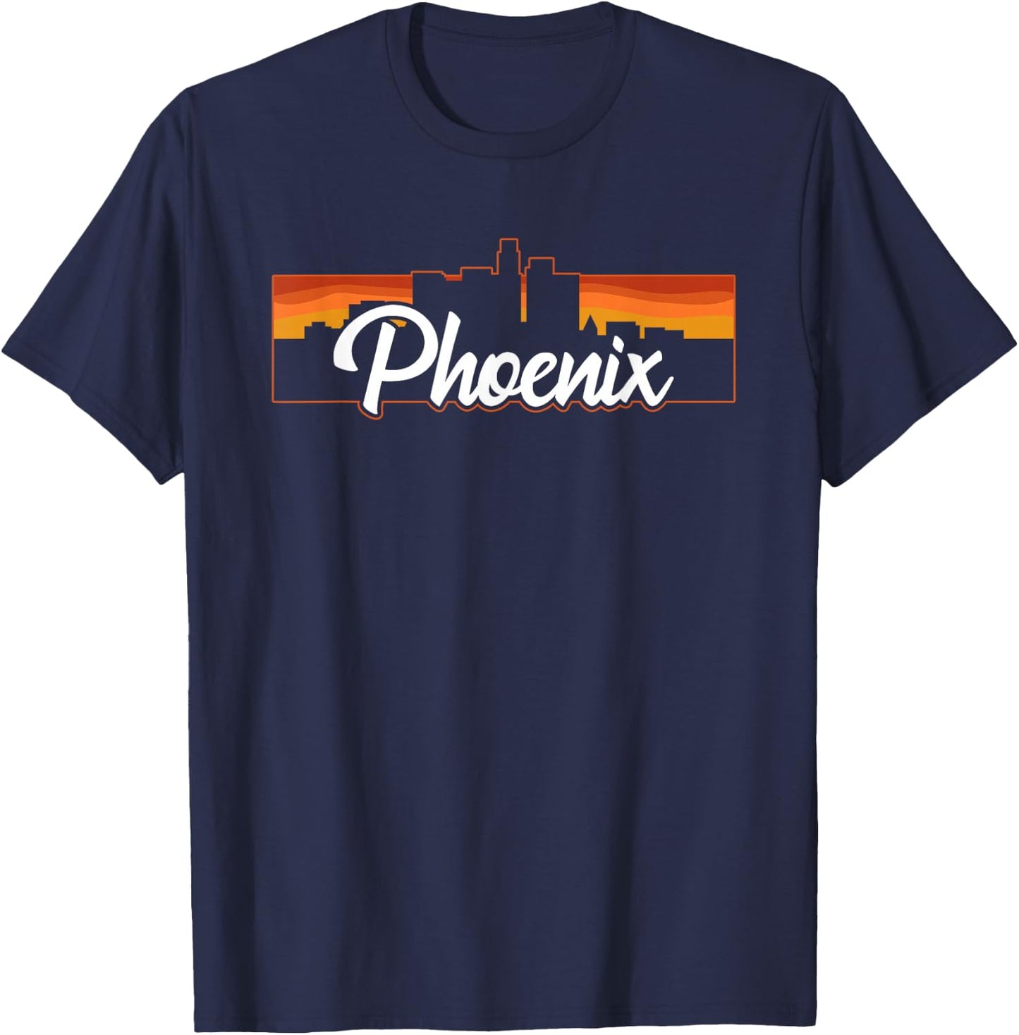 Vintage Style Retro Phoenix Arizona Sunset Skyline T-Shirt - T-Shirt | Navy