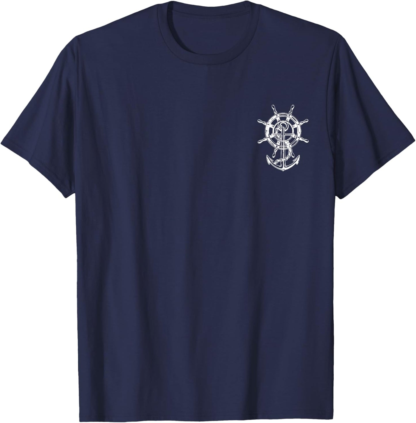 Anchor & Rudder Cool Boat Nautical Men Women Boy Sailing T-Shirt - T-Shirt | Navy