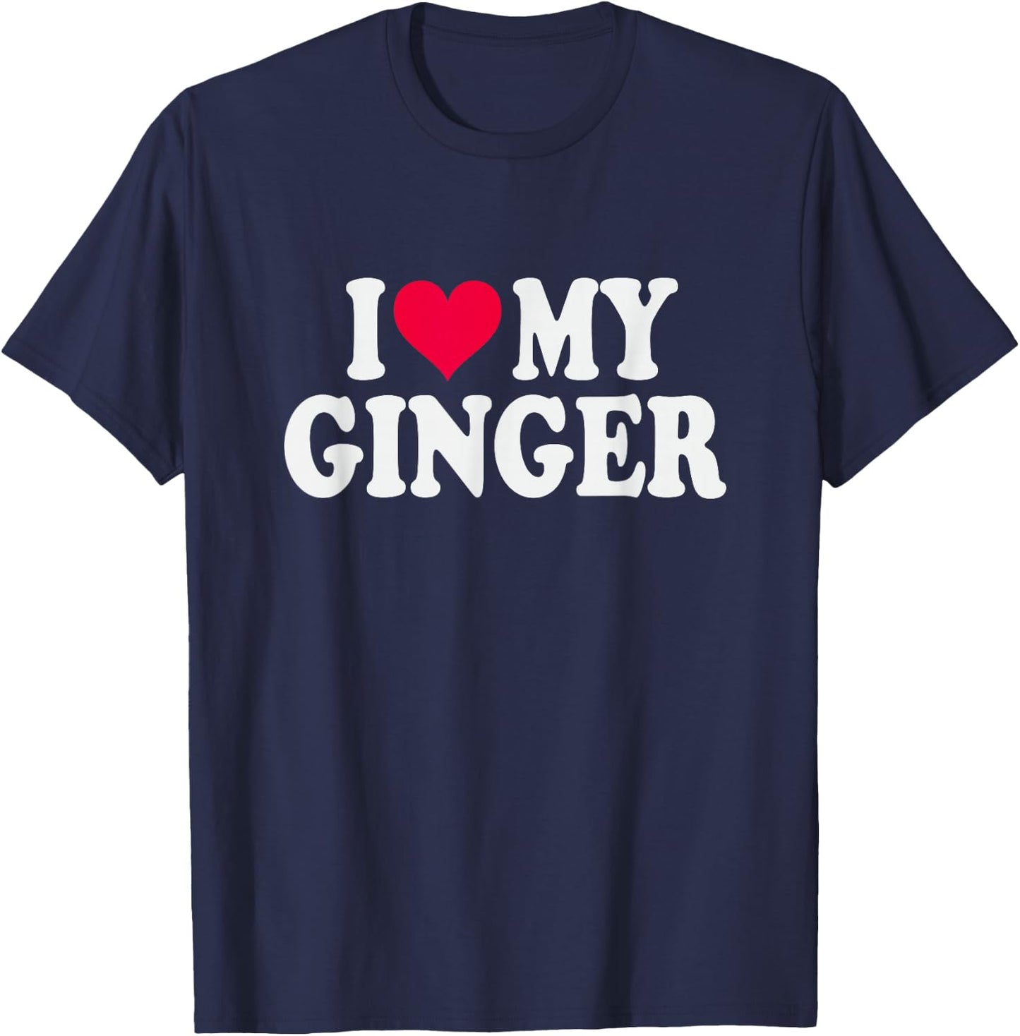 I Love My Ginger Red Headed Person Heart T-Shirt - T-Shirt | Navy