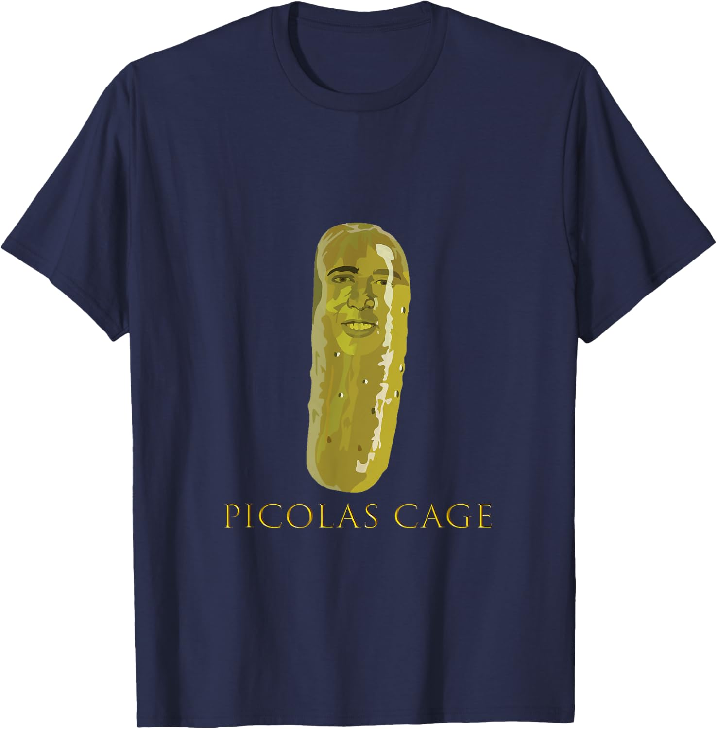 Picolas Cage Funny T-Shirt - T-Shirt | Navy