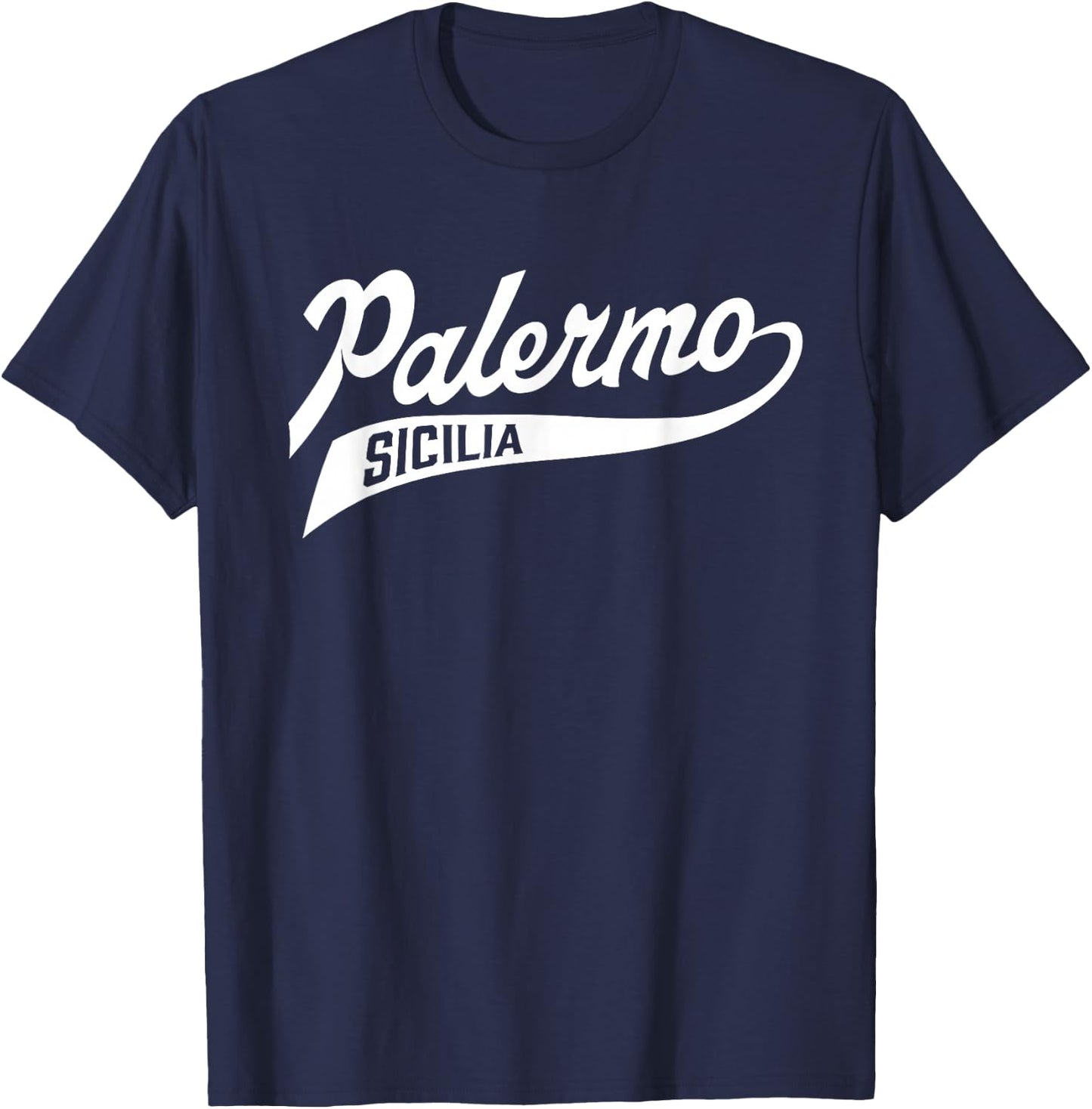 Sicilian Pride - Palermo Sicily Baseball Script T-Shirt - T-Shirt | Navy