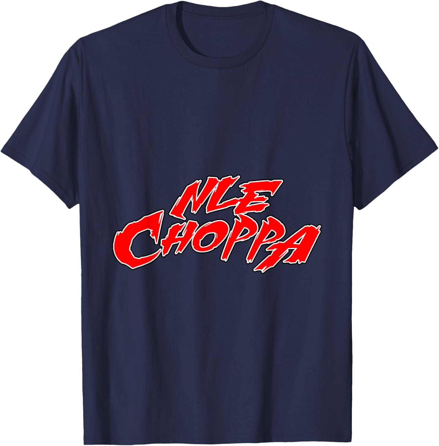 CONTROL INDUSTRY Nle Choppa - Logo Red , Small, Black T-Shirt - T-Shirt | Navy