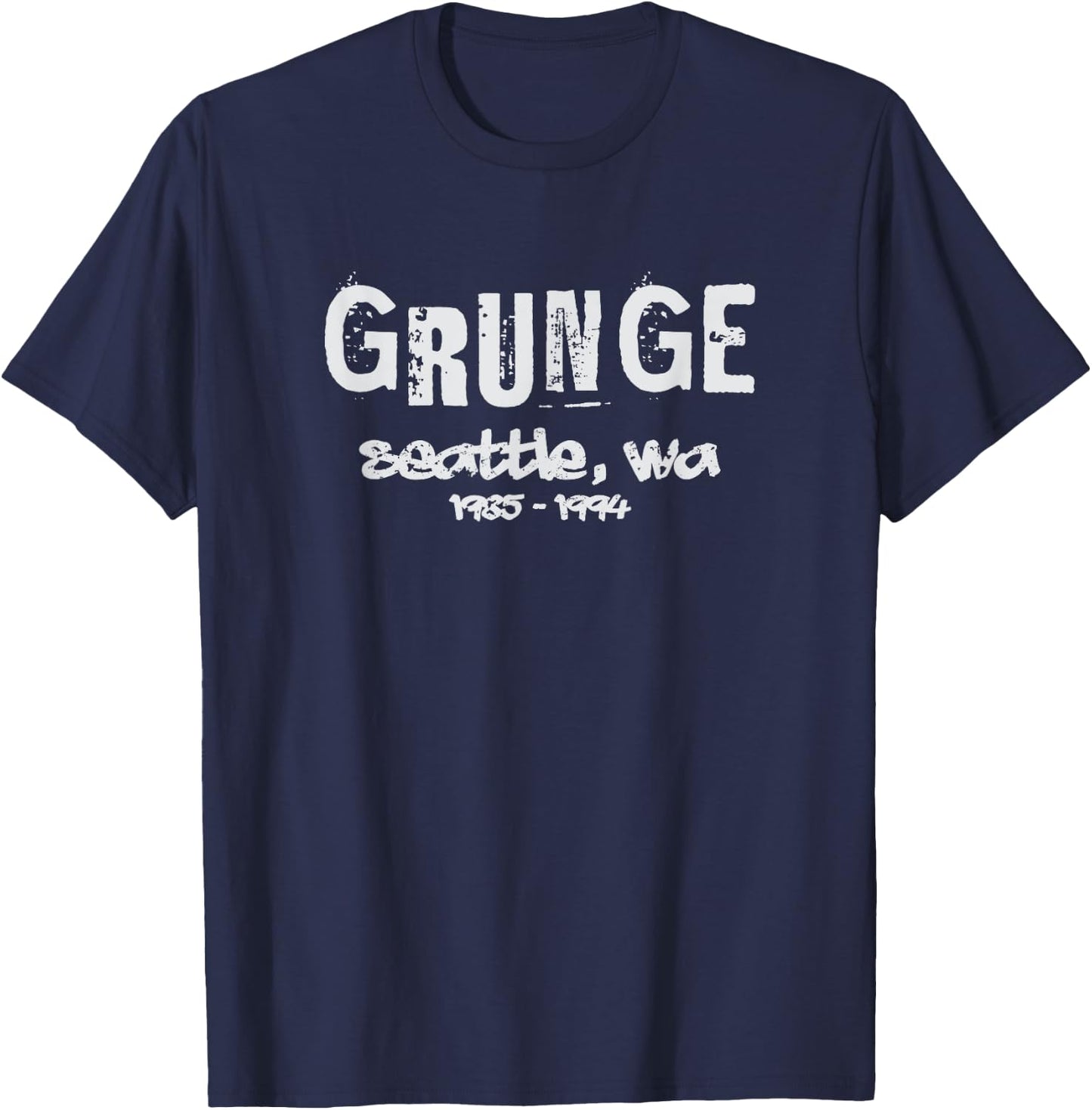 Grunge Seattle Music T-Shirt - T-Shirt | Navy
