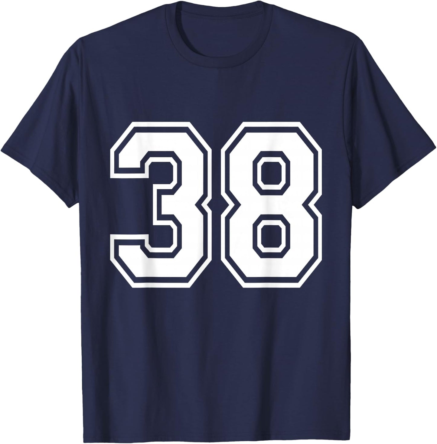 Number 38 Varsity Sports Team Jersey 38th Birthday 38 Years T-Shirt - T-Shirt | Navy