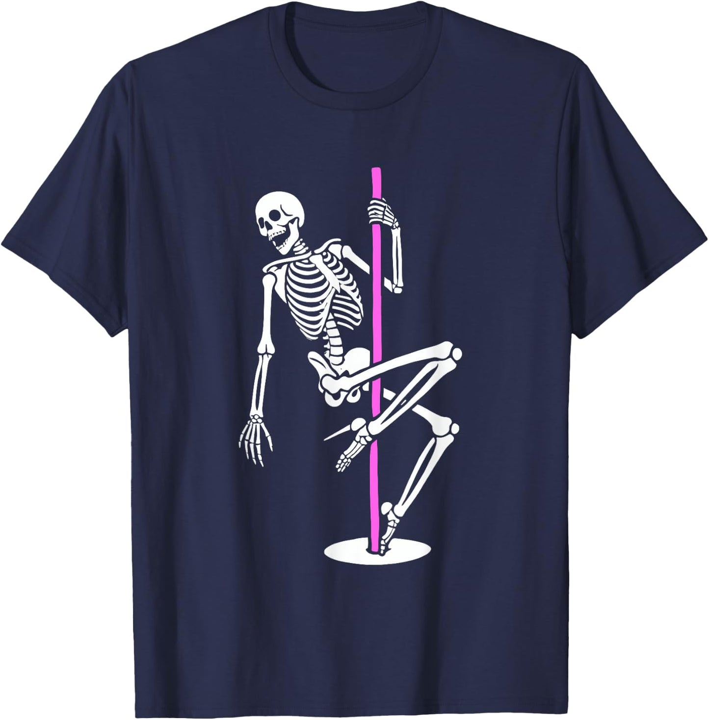 Skeleton Pole Dancer Dancing Dance T-Shirt - T-Shirt | Navy