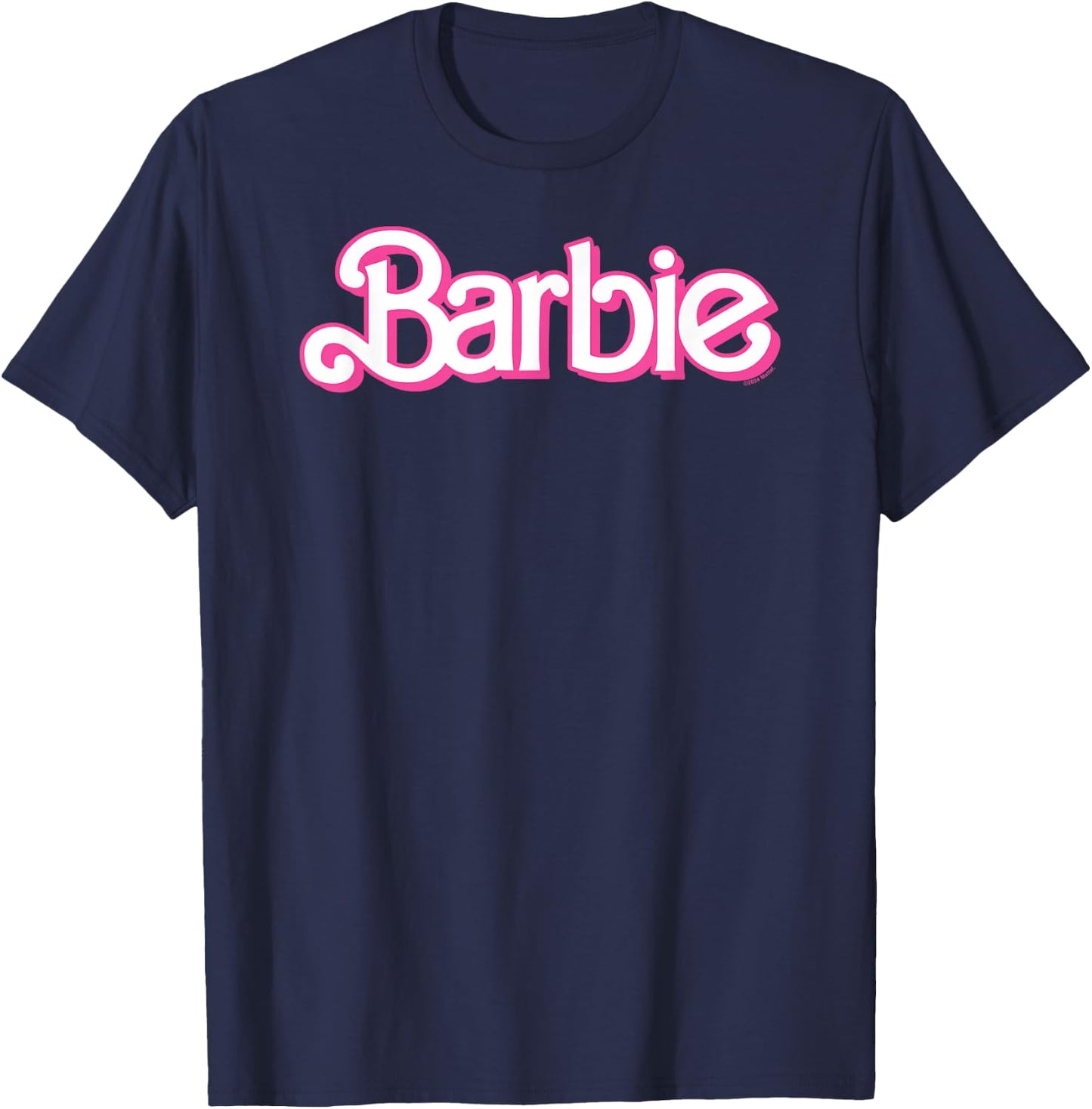 Barbie Retro Pink and White Logo T-Shirt - T-Shirt | Navy