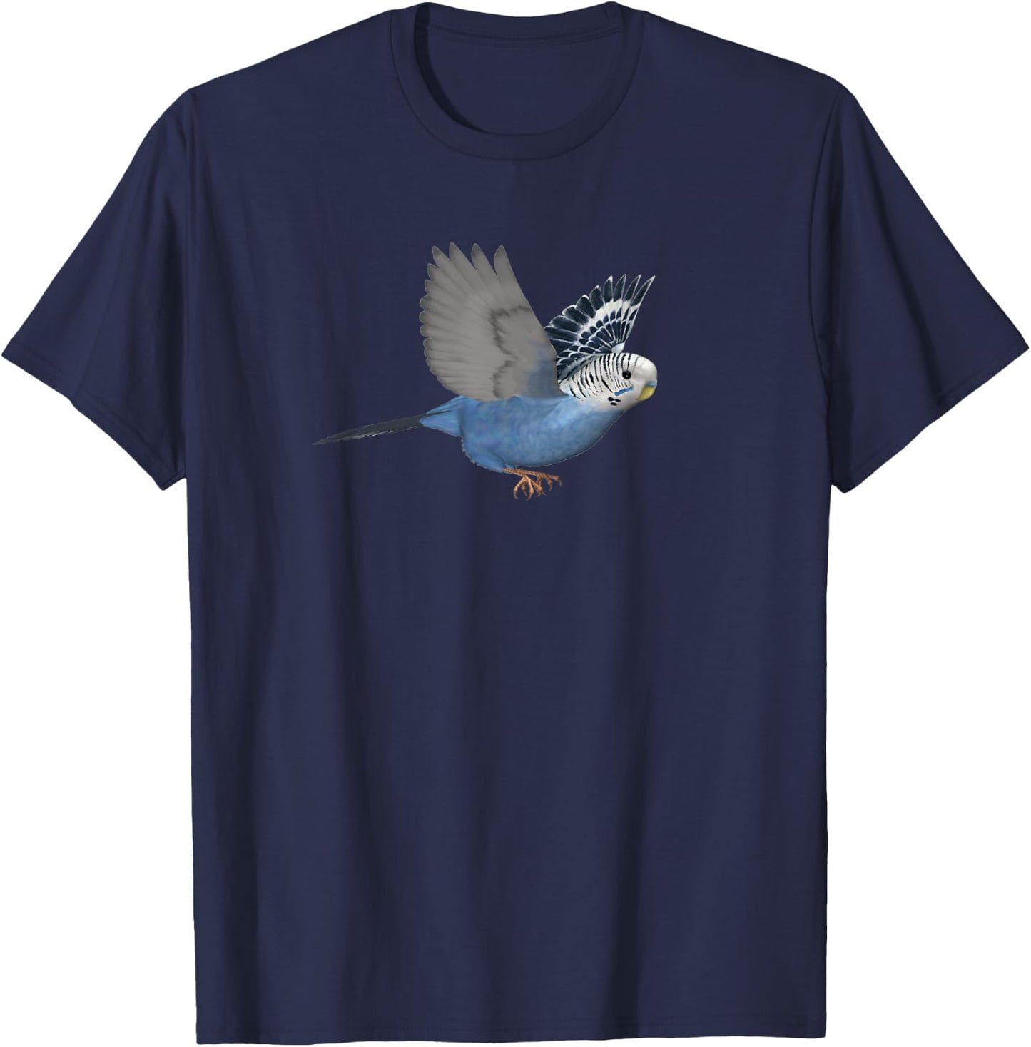 Flying Budgerigar Blue Budgie Parakeet Pet Bird Lover Gift T-Shirt - T-Shirt | Navy