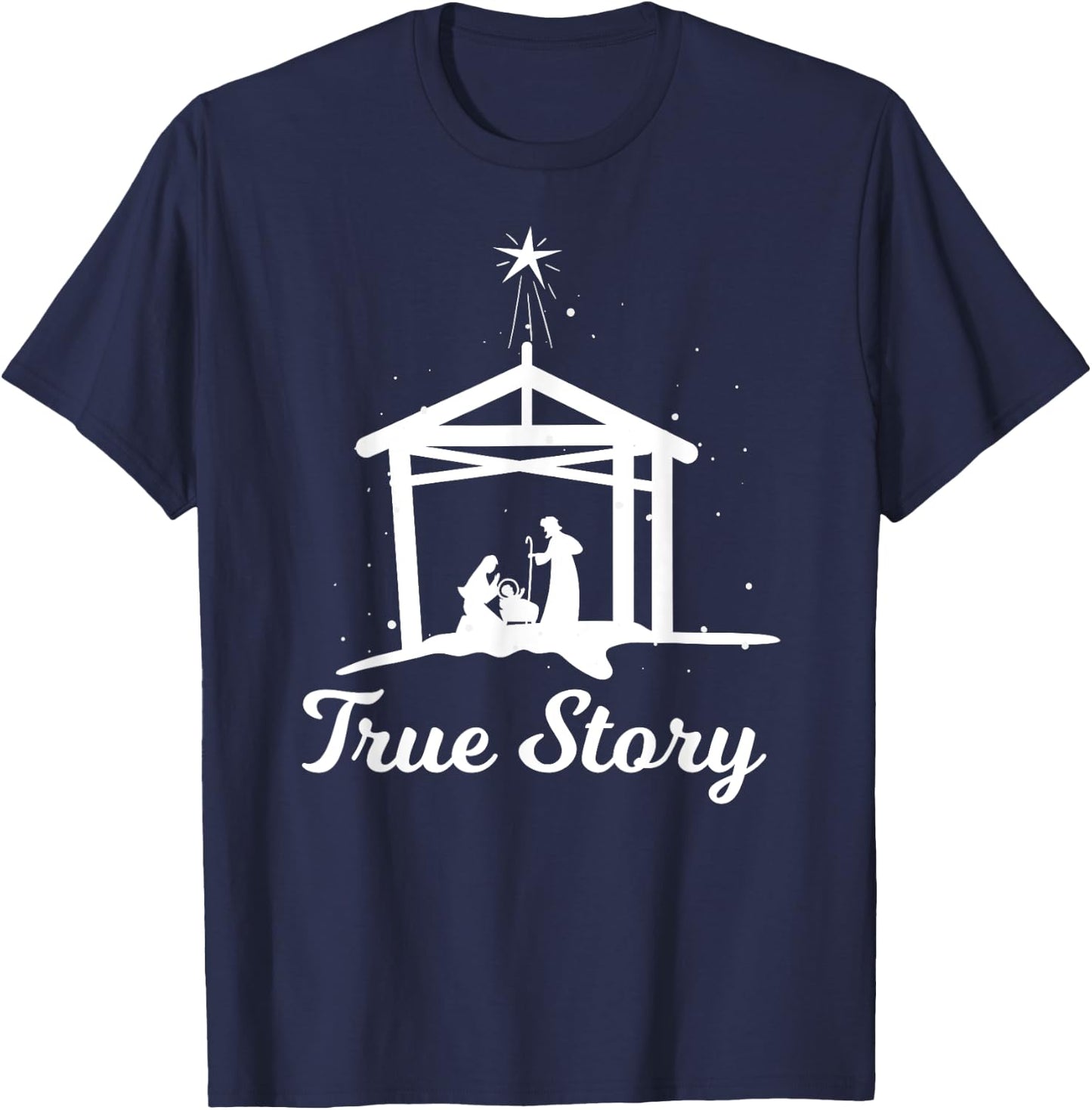 True Story - Christmas Advent Nativity Scene North Star T-Shirt - T-Shirt | Navy