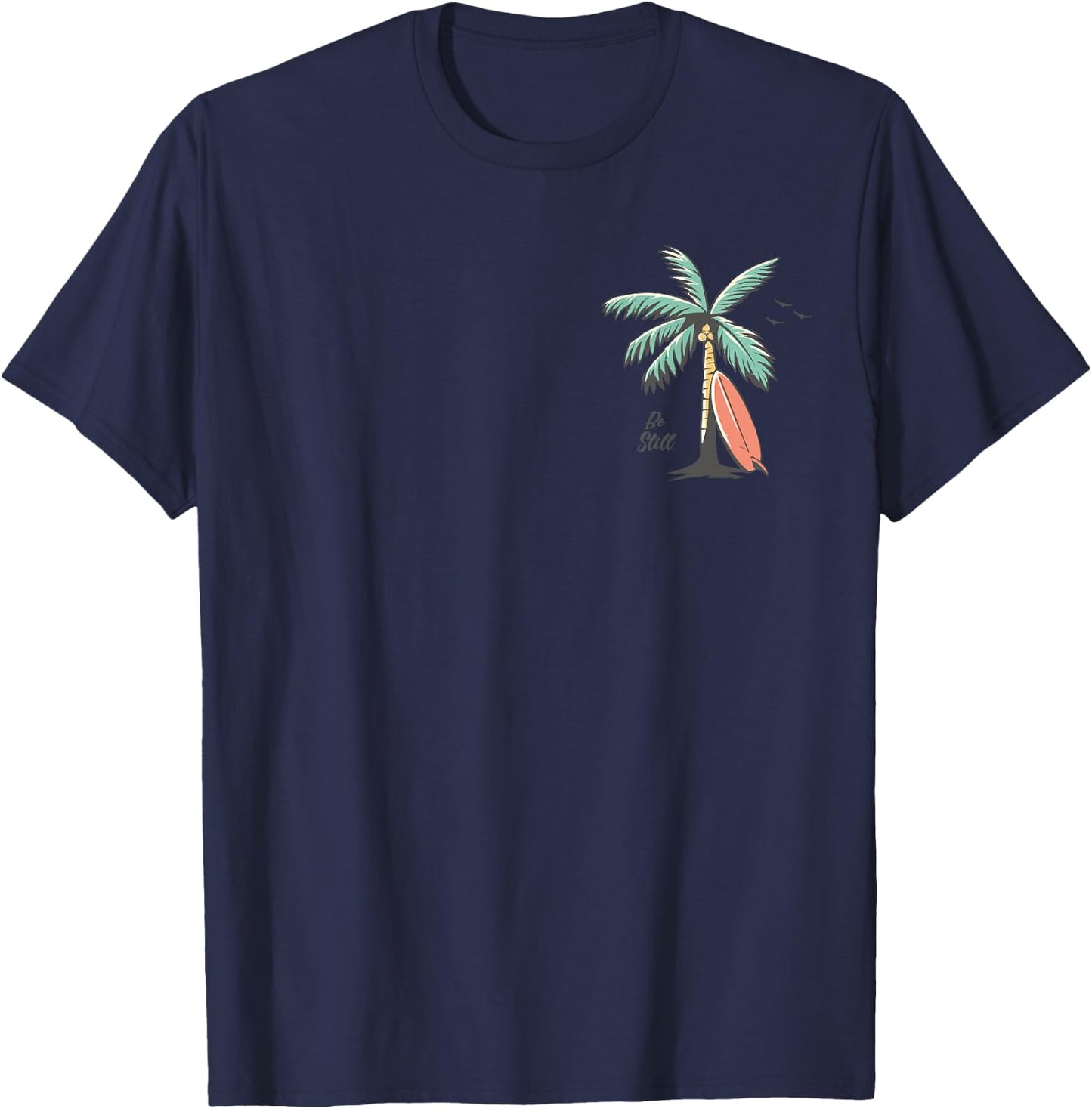 Vintage Ocean Bible Verse Christian Beach Retro Jesus T-Shirt - T-Shirt | Navy