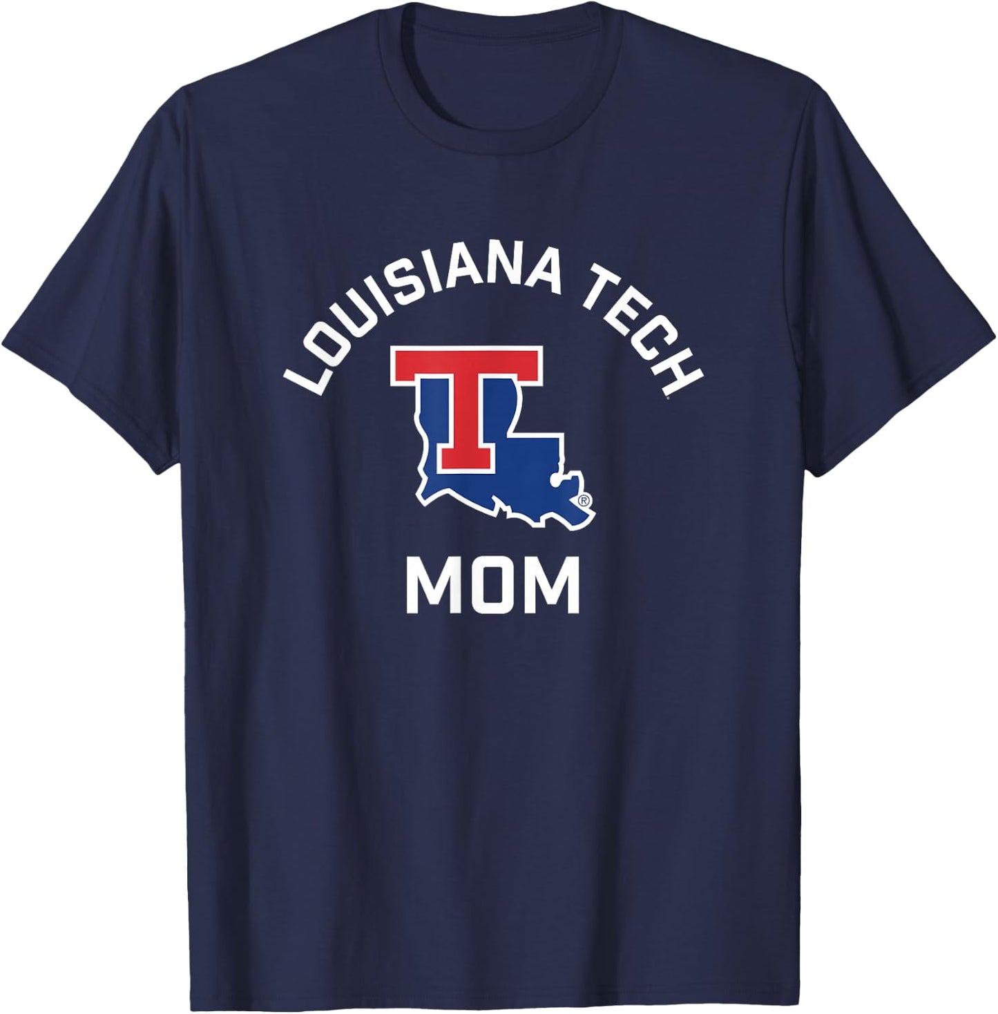 Louisiana Tech Bulldogs Arched Mom T-Shirt - T-Shirt | Navy