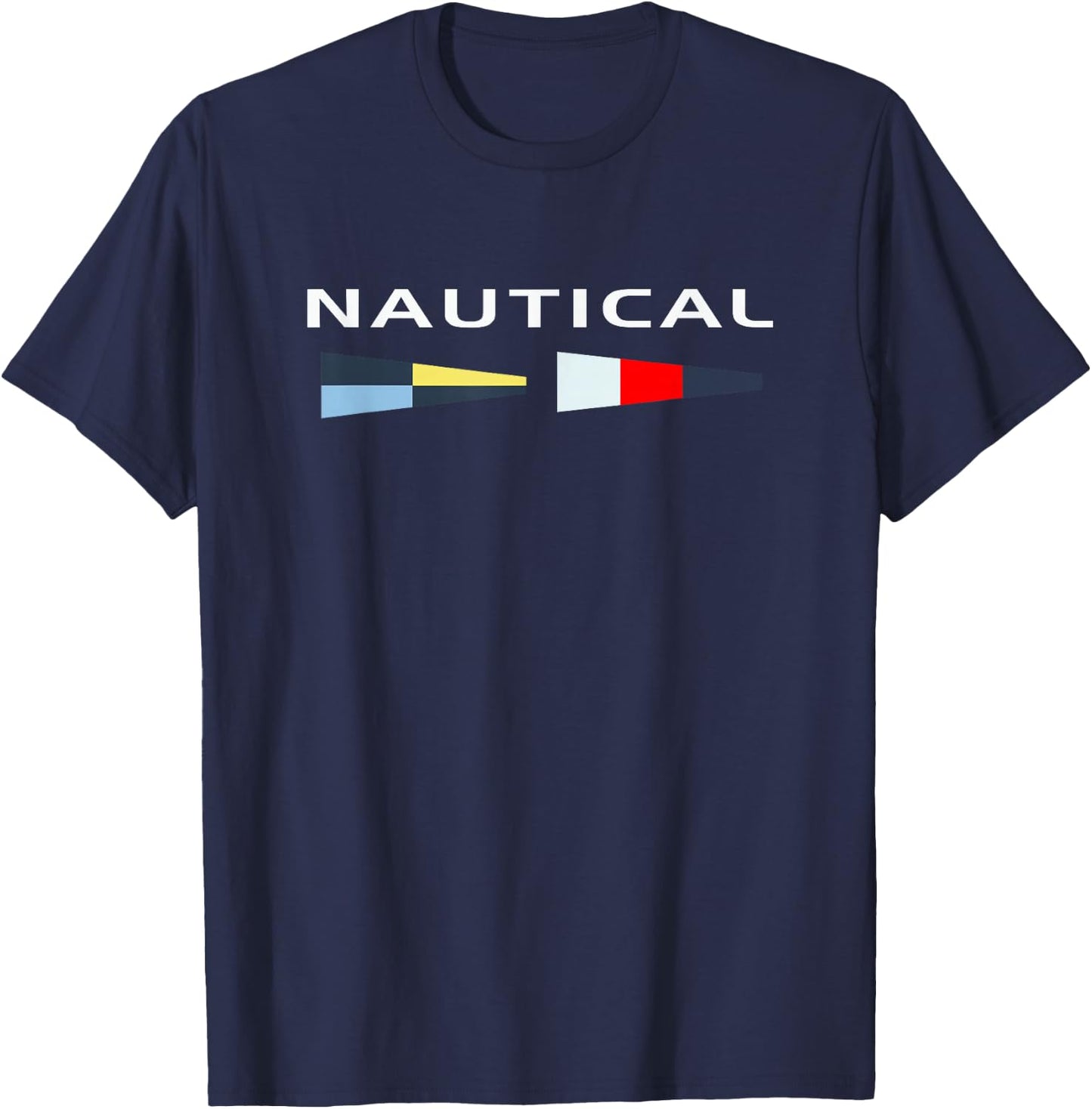 Nautical Maritime Flags Cool Men Women Boy Girl Sailboat T-Shirt - T-Shirt | Navy