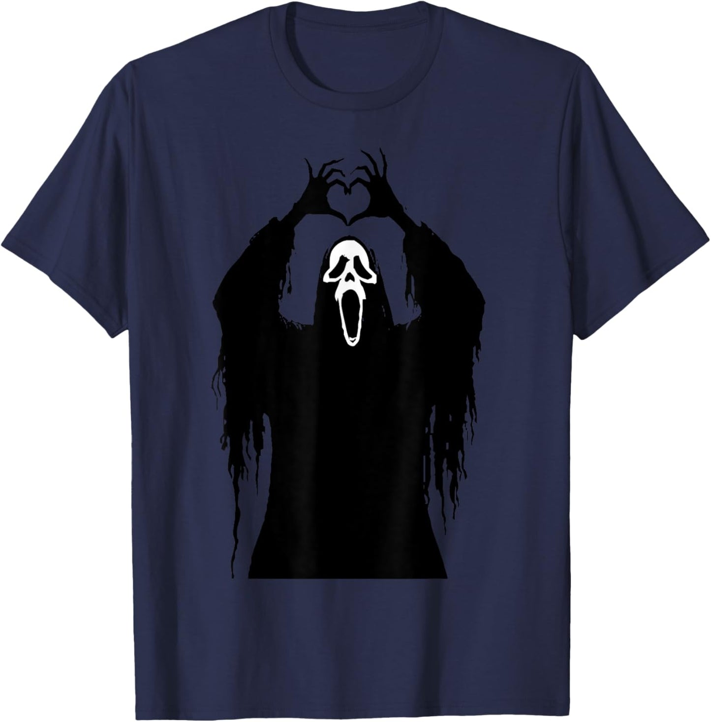 Halloween Scary Face Horror Poster T-Shirt - T-Shirt | Navy
