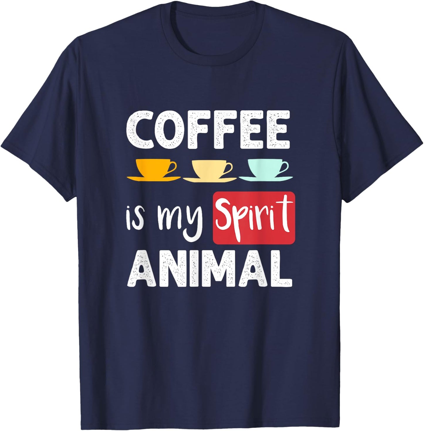 Vintage Coffee is My Spirit Animal T-Shirt - T-Shirt | Navy
