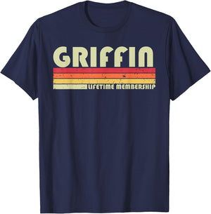 GRIFFIN Surname Funny Retro Vintage 80s 90s Birthday Reunion T-Shirt - T-Shirt | Navy