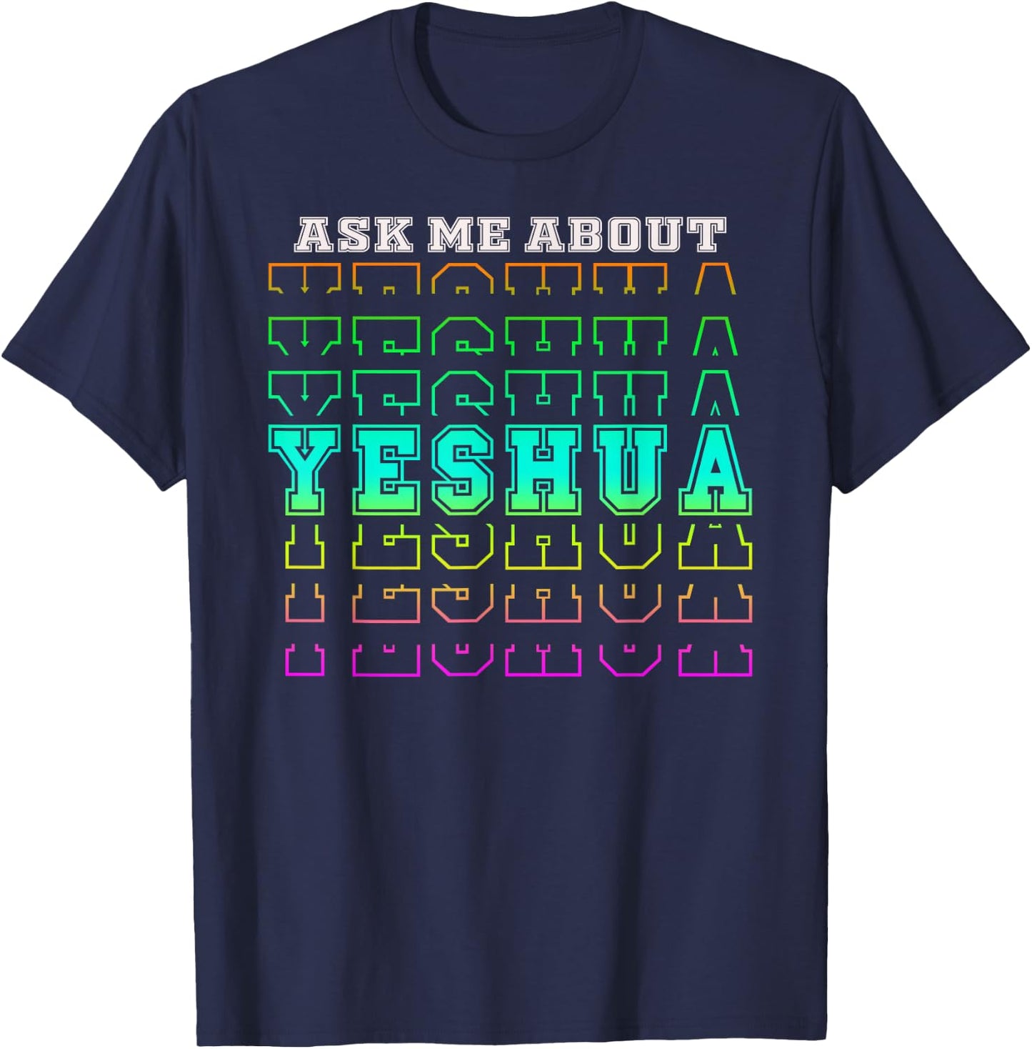 Vintage Messianic Christian | Jesus Hebrew Name Yeshua T-Shirt - T-Shirt | Navy