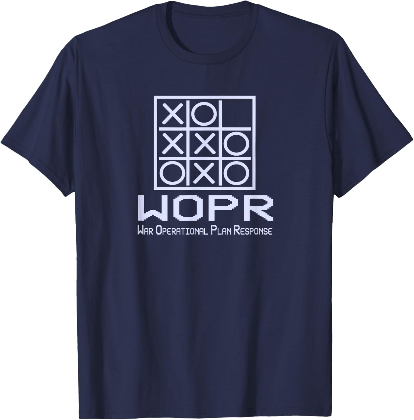 War Games WOPR Tic Tac Toe Classic 80s & Graphic T-Shirt - T-Shirt | Navy