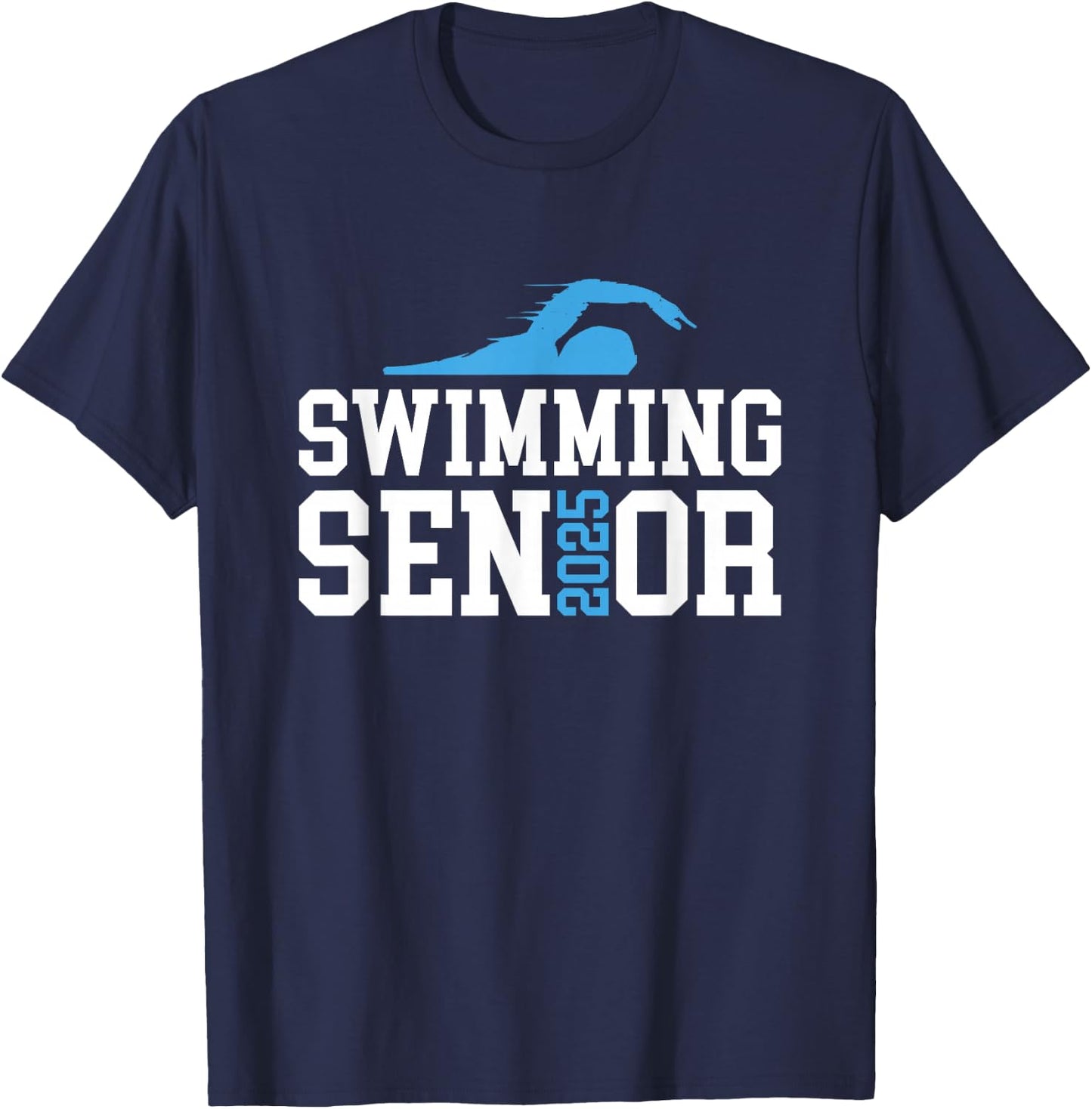 Class of 2025 Swimming Senior Night T-Shirt - T-Shirt | Navy