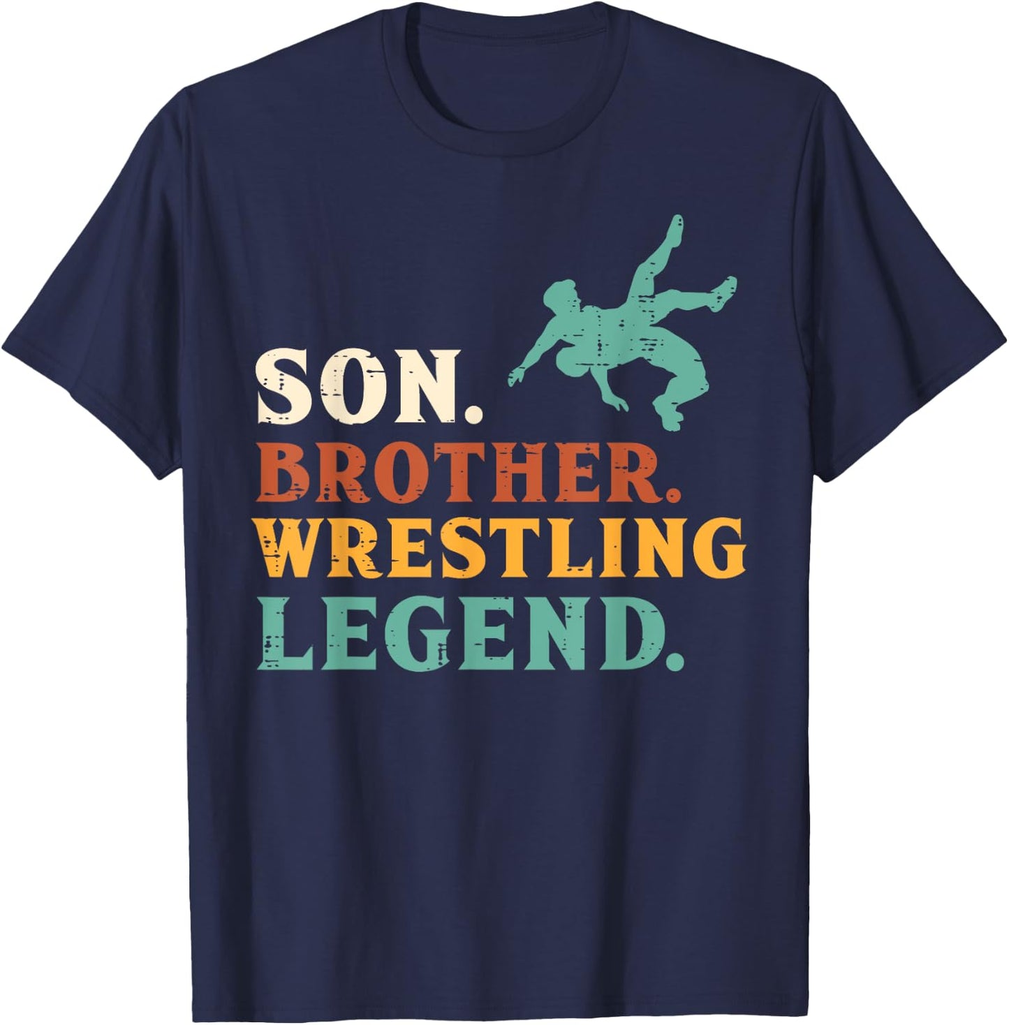 Son Brother Wrestling Legend Retro Wrestler Boys Kids Youth T-Shirt - T-Shirt | Navy