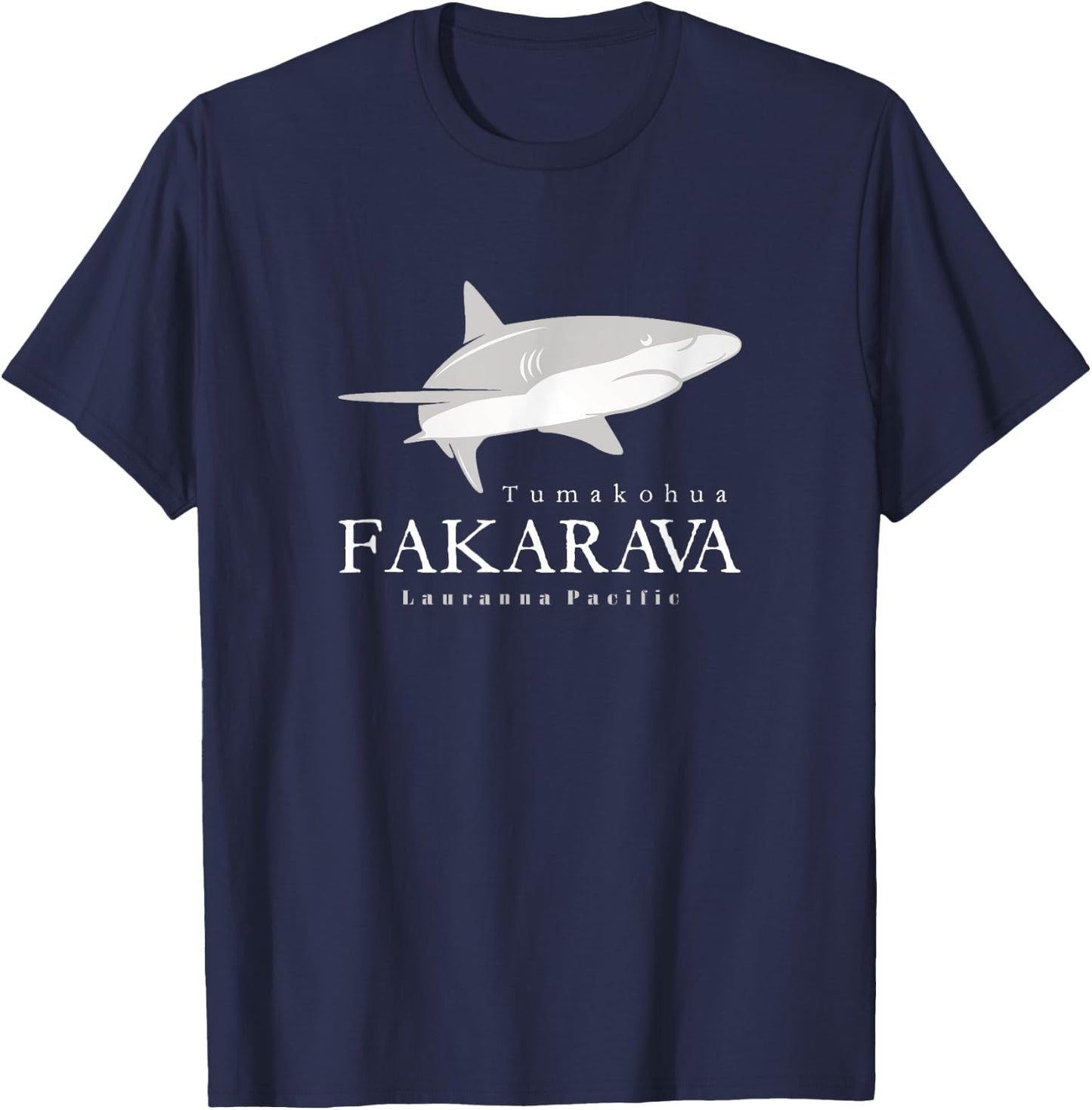Fakarava Shark, Tumakohua the South Pass of Fakarava Atoll T-Shirt - T-Shirt | Navy