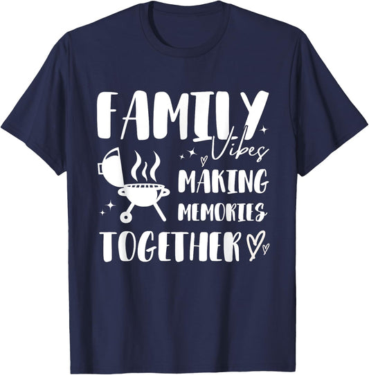 Holiday BBQ Family Matching Reunion Making Memories 2025 T-Shirt - T-Shirt | Navy
