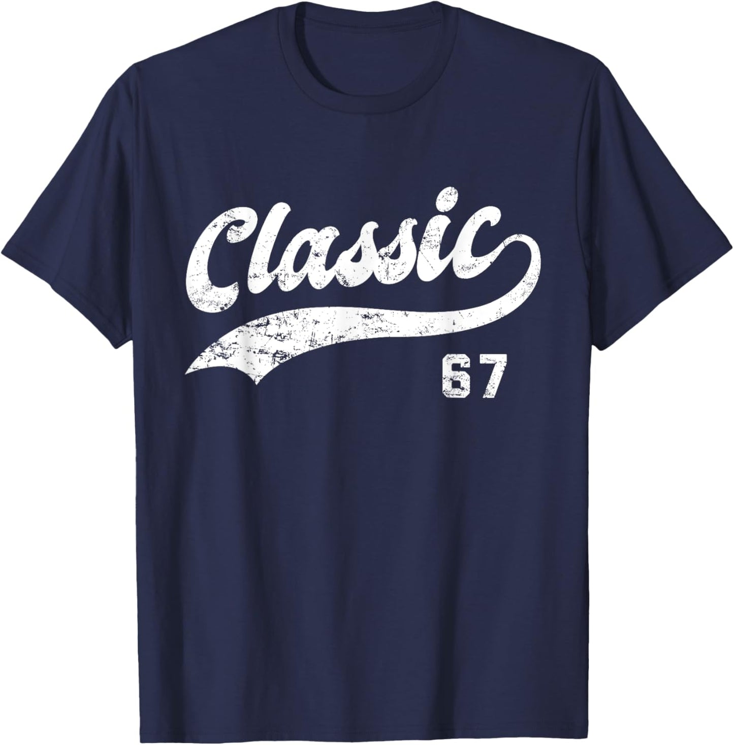 Classic 1967 Birthday Year Vintage Style Baseball Logo T-Shirt - T-Shirt | Navy