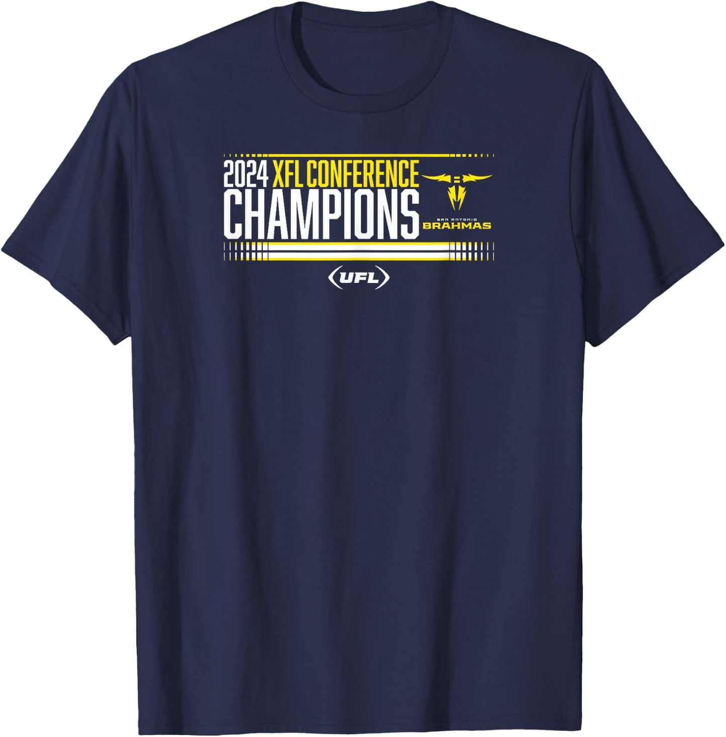 San Antonio Brahmas - 2024 XFL Conference Champions - UFL T-Shirt - T-Shirt | Navy