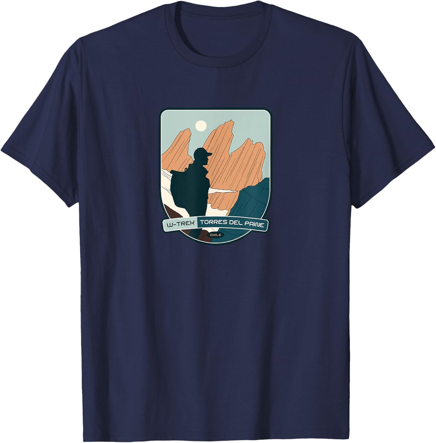W-Trek – Torres del Paine, Chile hiking T-Shirt - T-Shirt | Navy