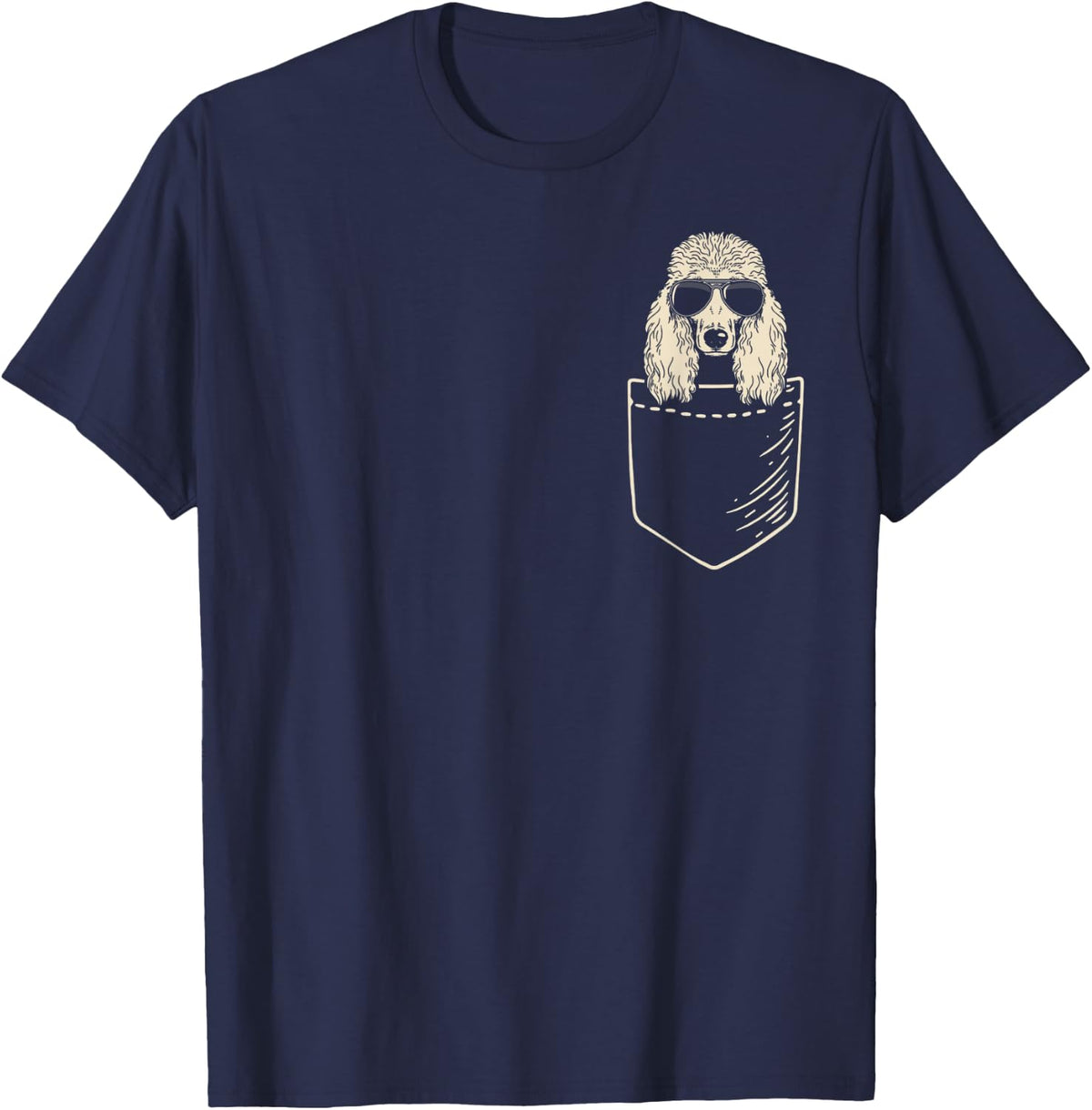 Standard Poodle Cool Love In Pocket Funny For Father's Day T-Shirt - T-Shirt | Navy