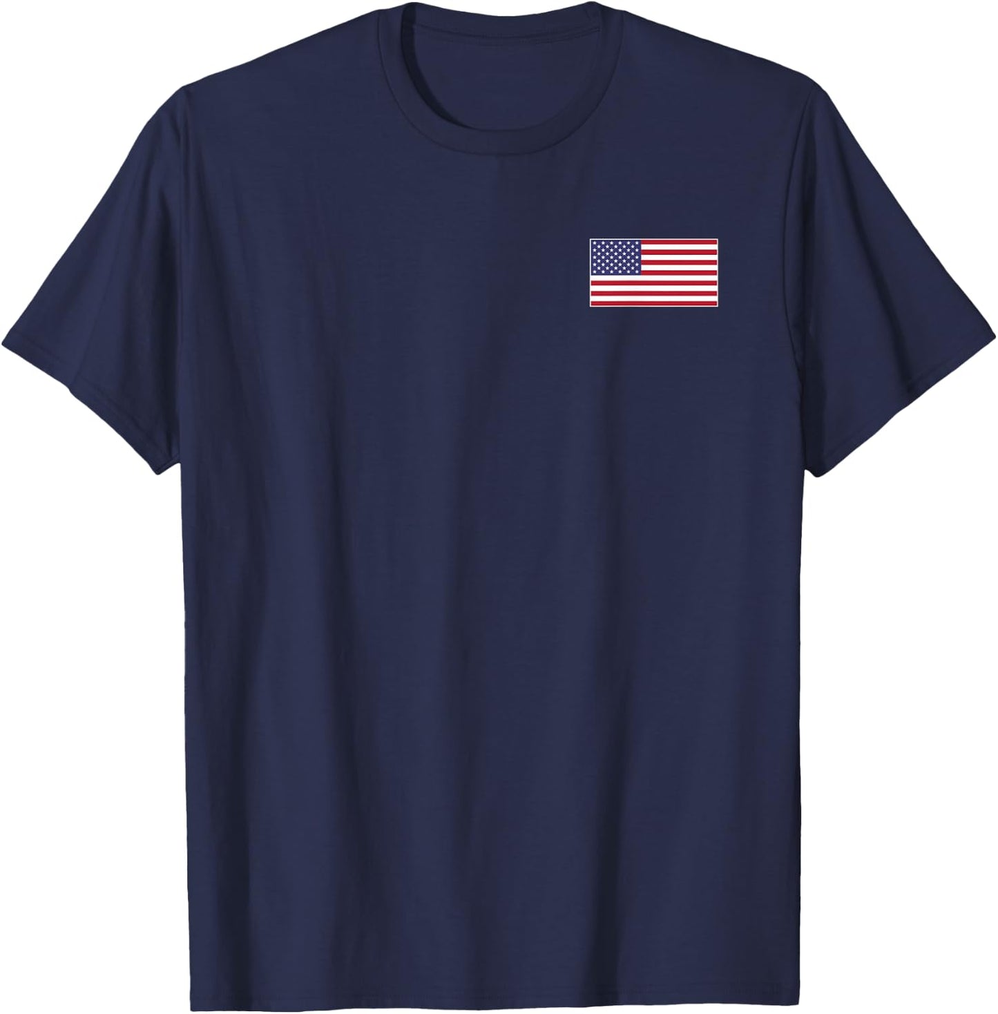 USA Flag Chest Patch Star Spangled Banner American Flag T-Shirt - T-Shirt | Navy