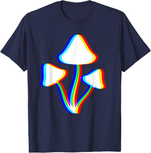 Mushroom Psychedelic EDM Trippy Vaporwave Techno Rave T-Shirt - T-Shirt | Navy