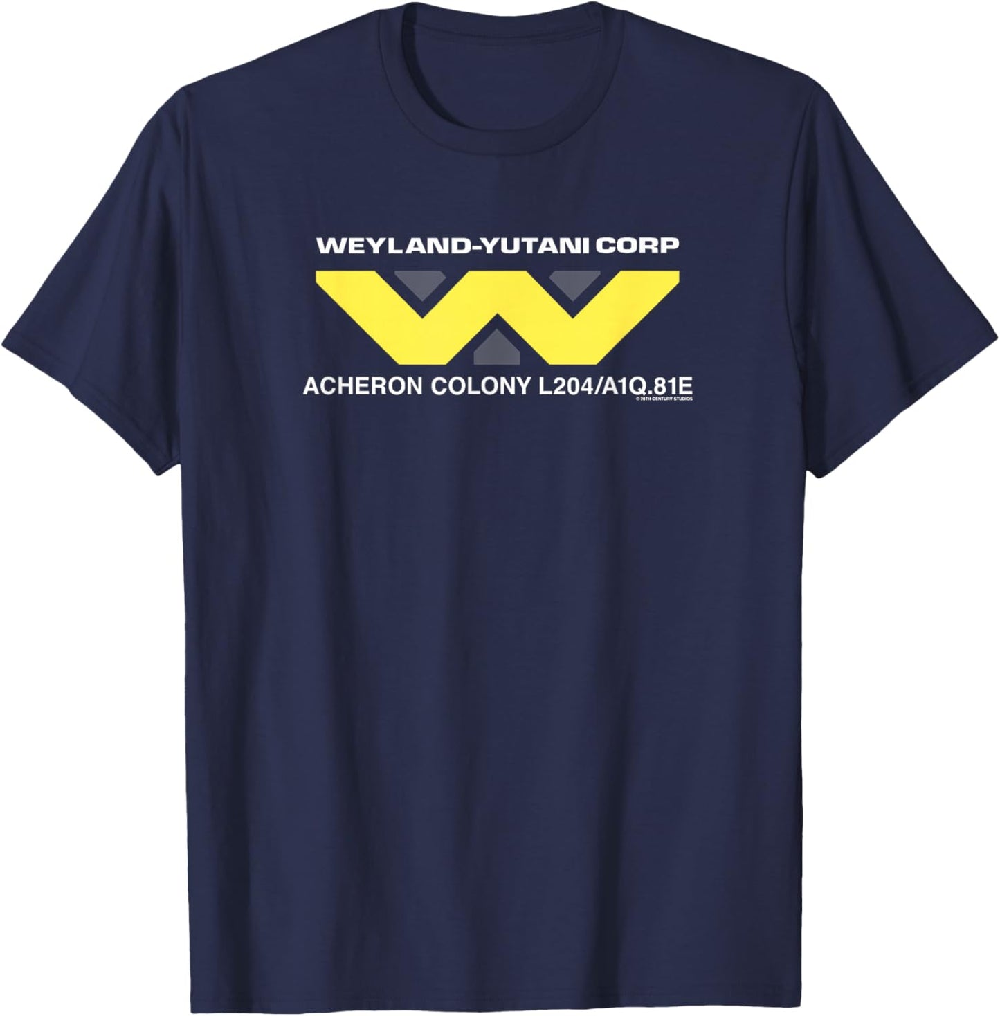 Aliens Weyland-yutani Corp Acheron Colony Chest Text Logo T-Shirt - T-Shirt | Navy