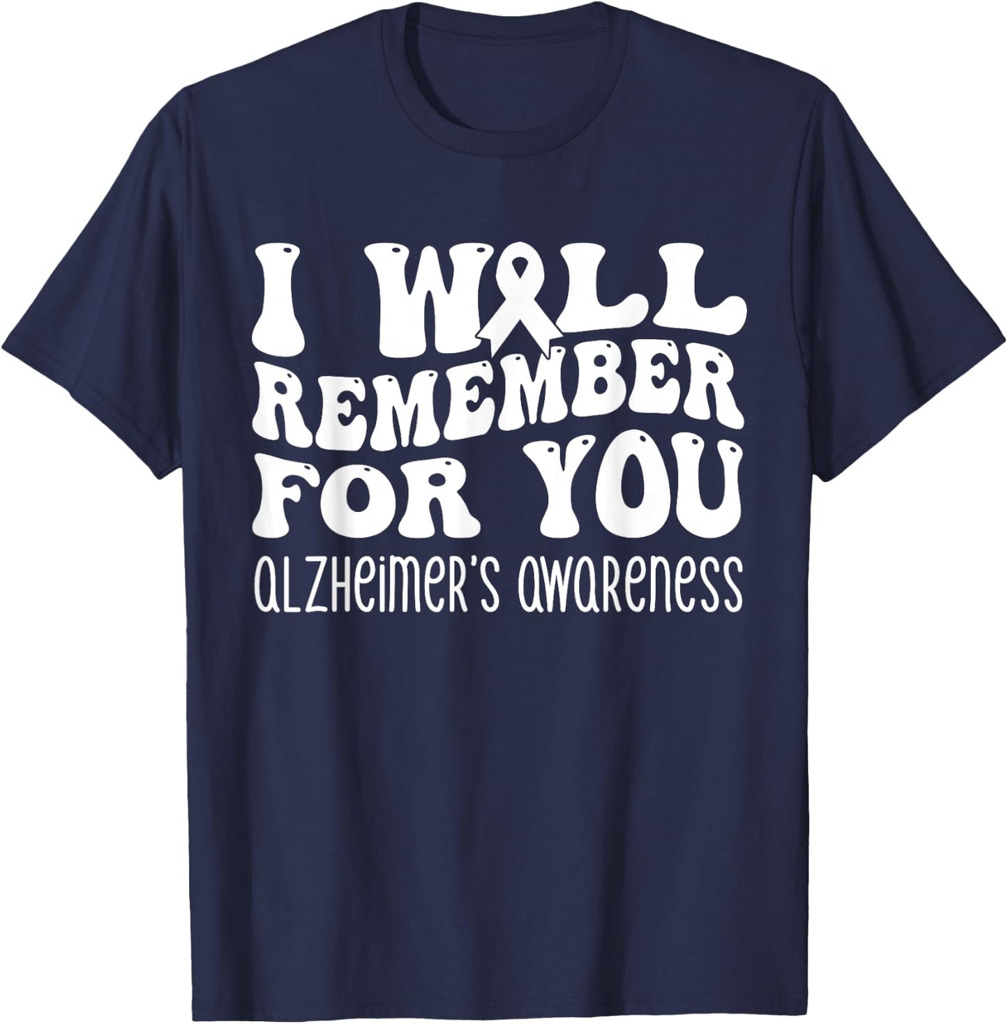 I Will Remember For You Alzheimer's Awareness Purple T-Shirt - T-Shirt | Navy