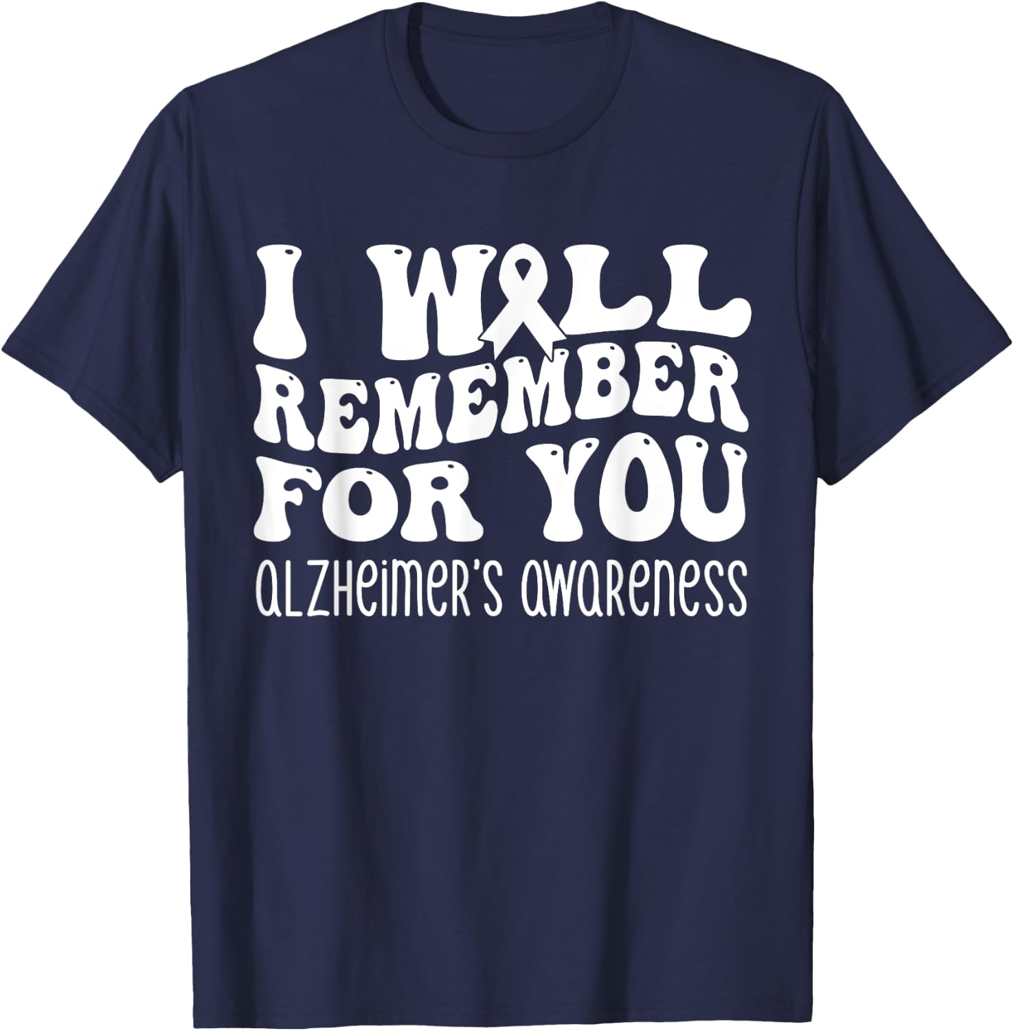 I Will Remember For You Alzheimer's Awareness Purple T-Shirt - T-Shirt | Navy