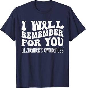 I Will Remember For You Alzheimer's Awareness Purple T-Shirt - T-Shirt | Navy