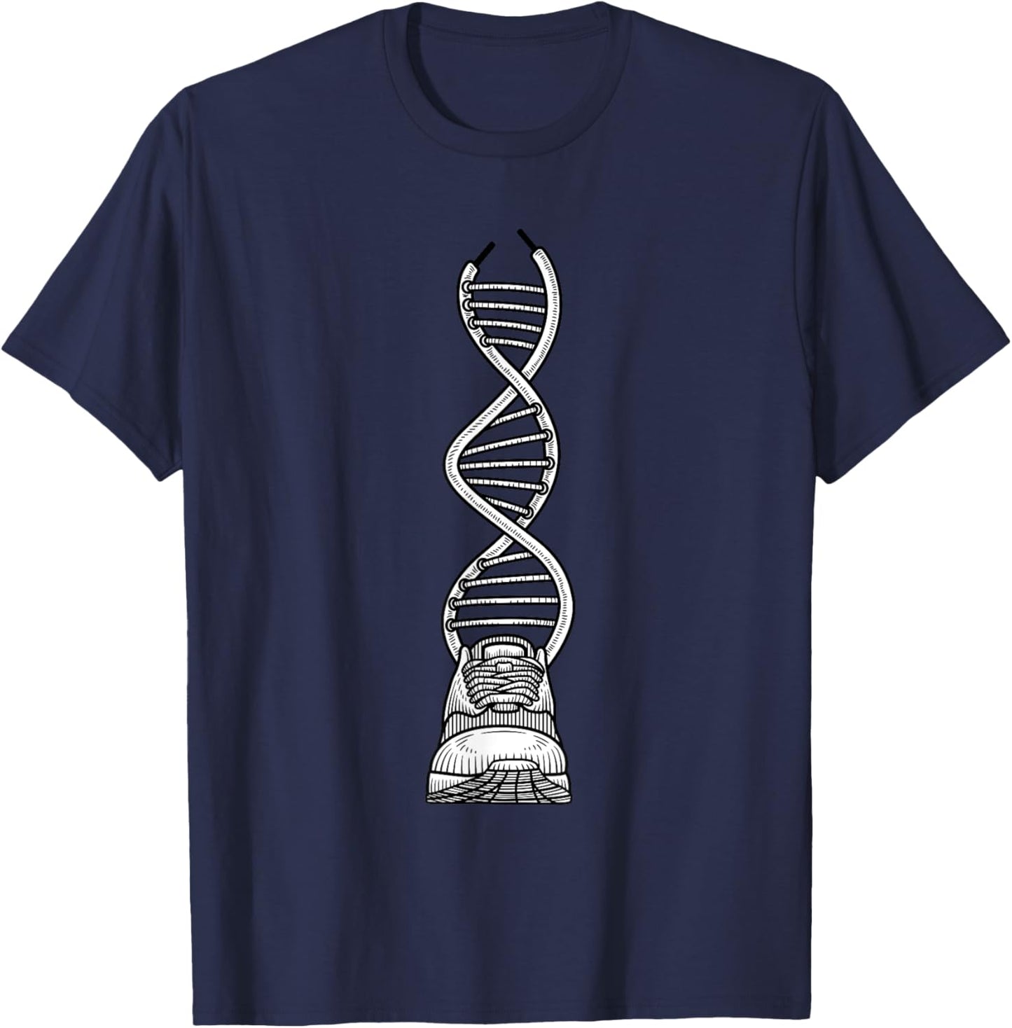 DNA Running Funny Runner Race Athlete Marathon Lovers Outfit T-Shirt - T-Shirt | Navy