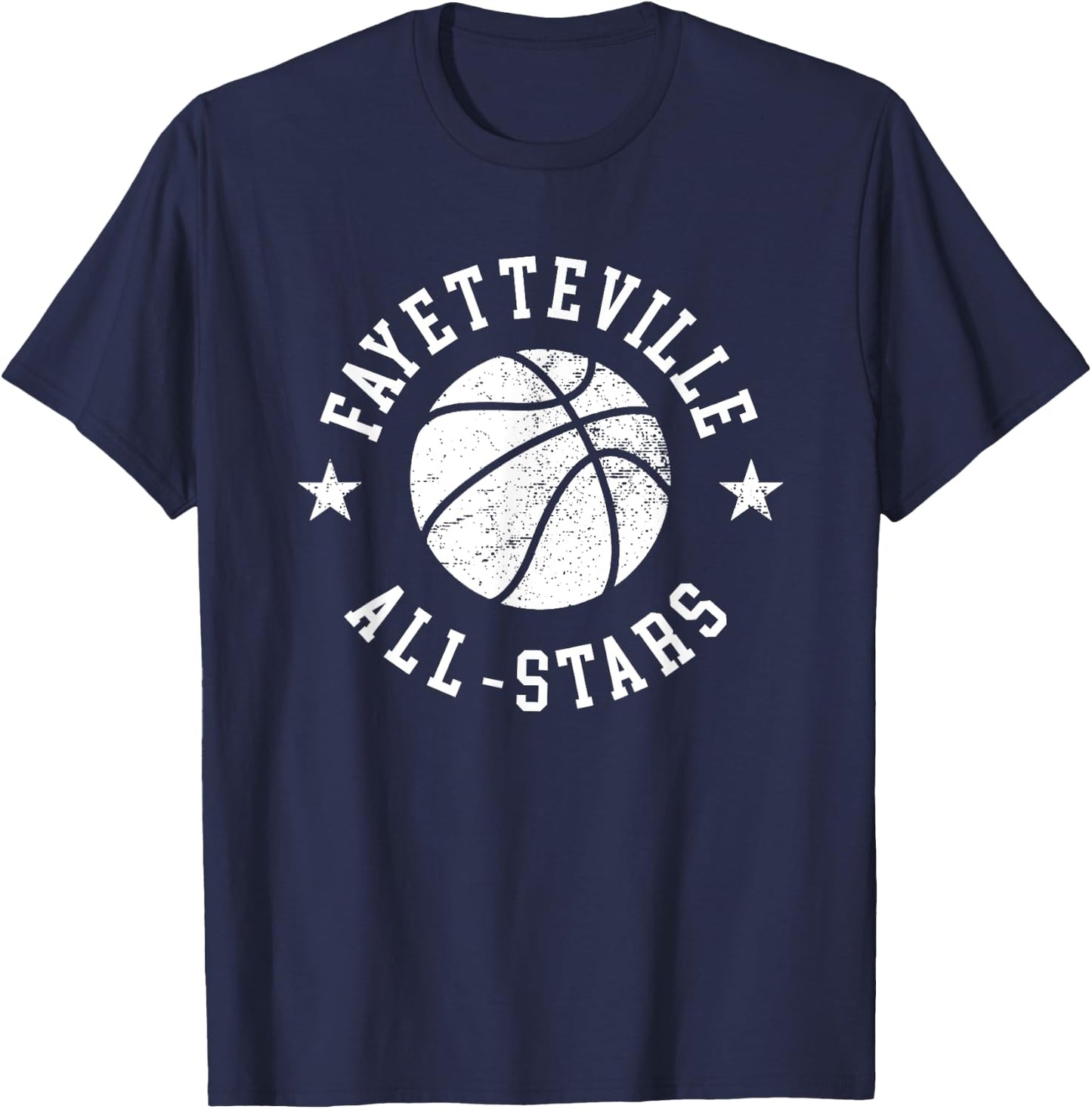 Fayetteville Vintage All-Stars Retro 80s Basketball T-Shirt - T-Shirt | Navy