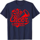 Cheer Paw Paw Biggest Fan Leopard Black And Red Pom Pom T-Shirt - T-Shirt | Navy